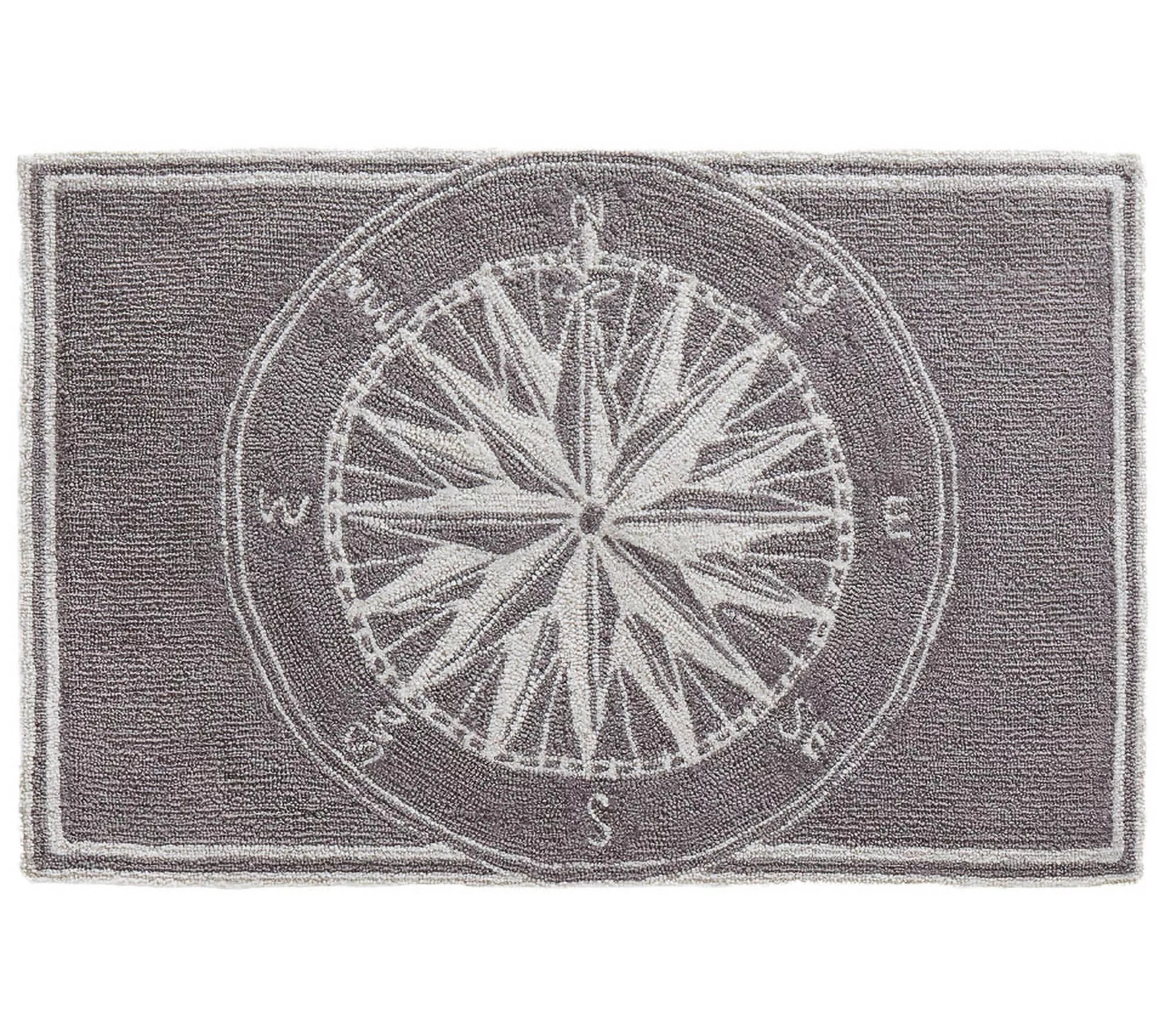 Liora Manne Frontporch Compass Rug Gray 20" x 30"