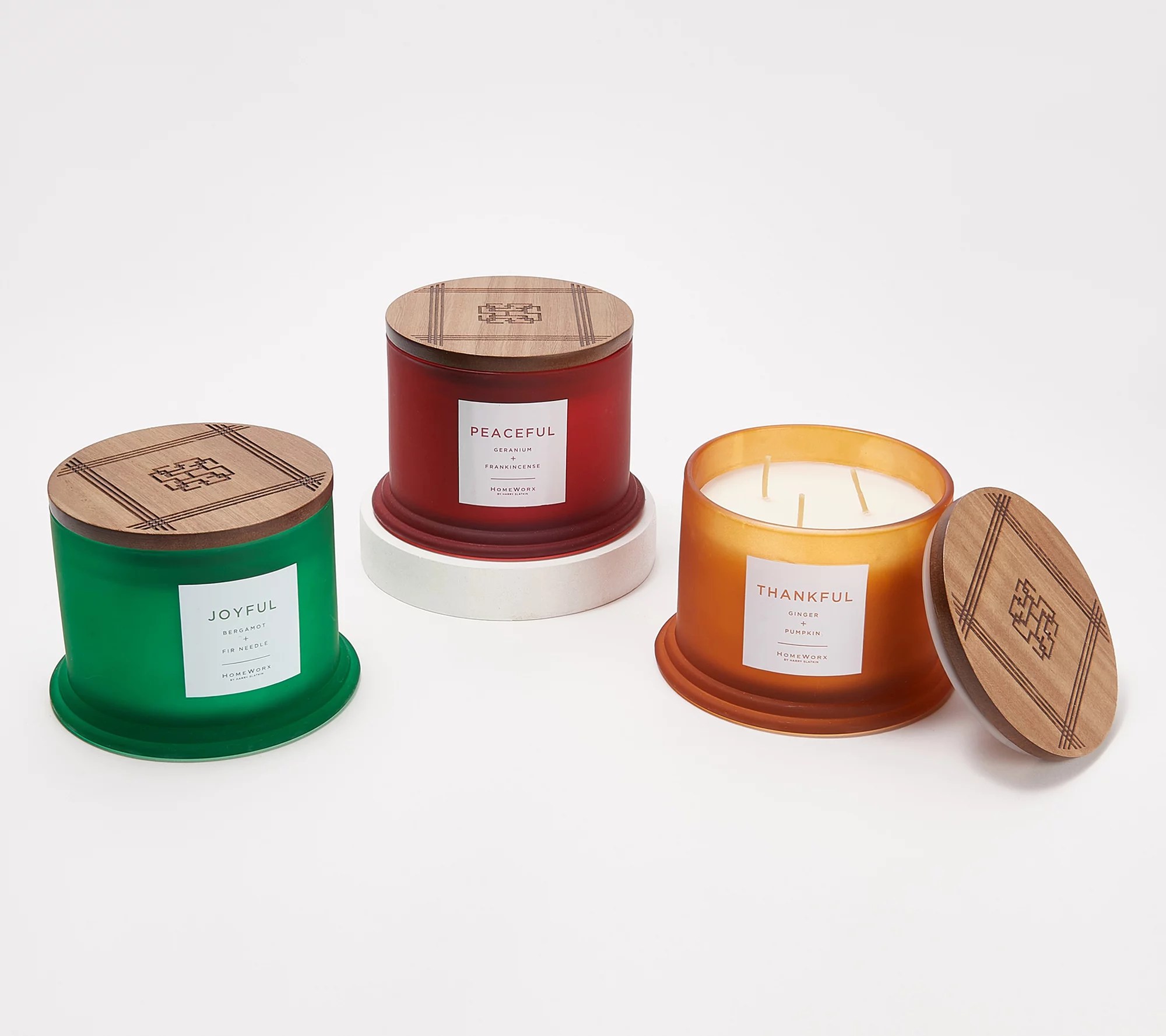 HomeWorx by Harry Slatkin S/3 14oz Aromatherapy Holiday Candles