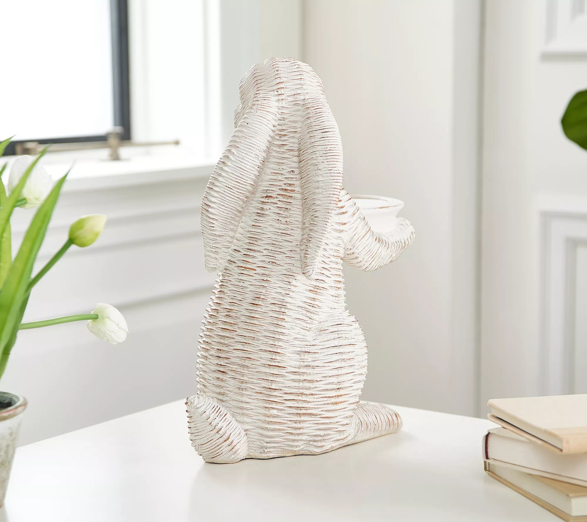 14" Wicker Weave Bunny by Valerie