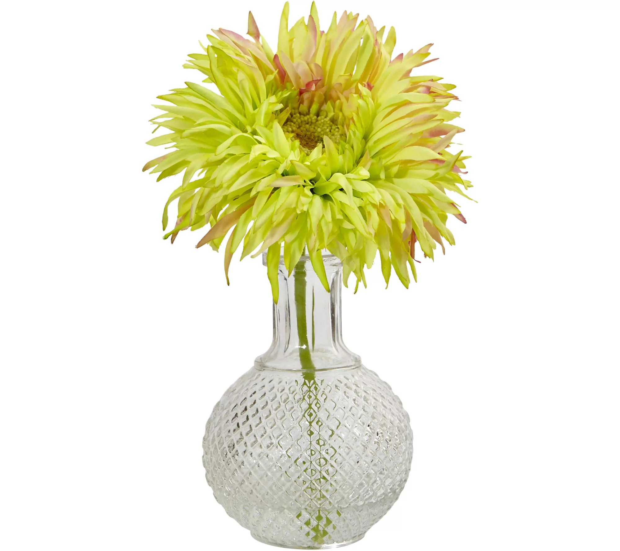 Daisy with Glass Vase Set of 3 by Nearly Natural