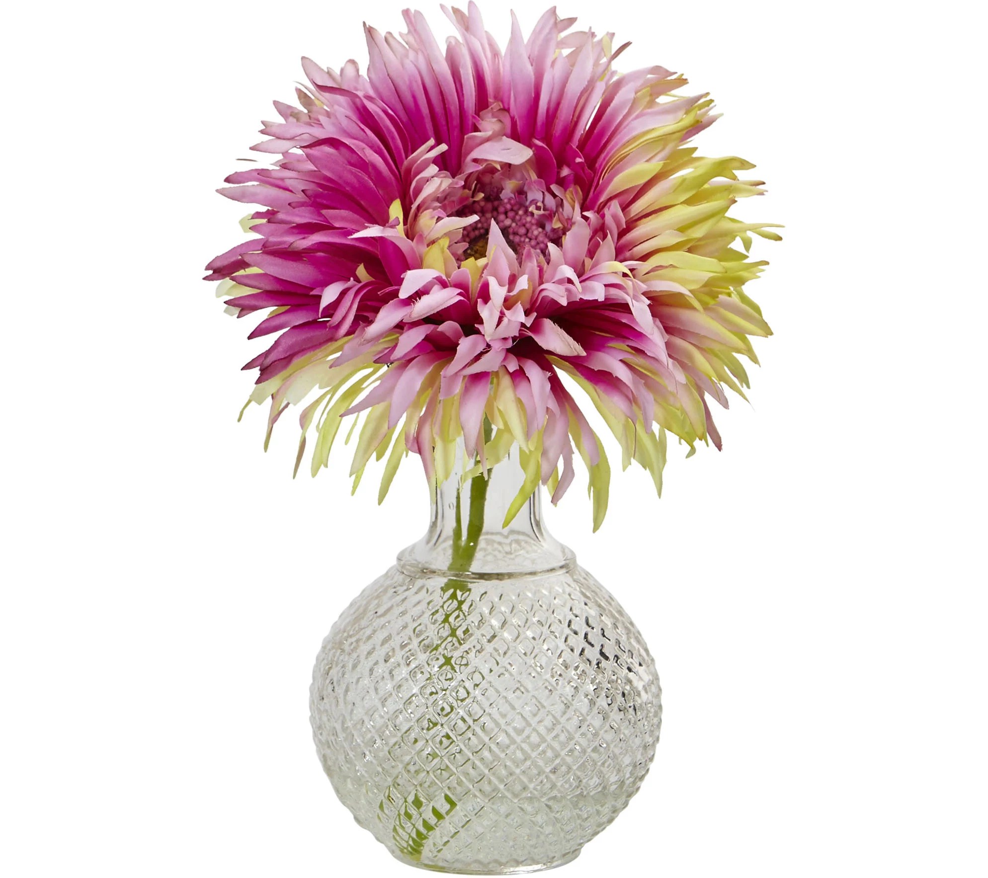 Daisy with Glass Vase Set of 3 by Nearly Natural