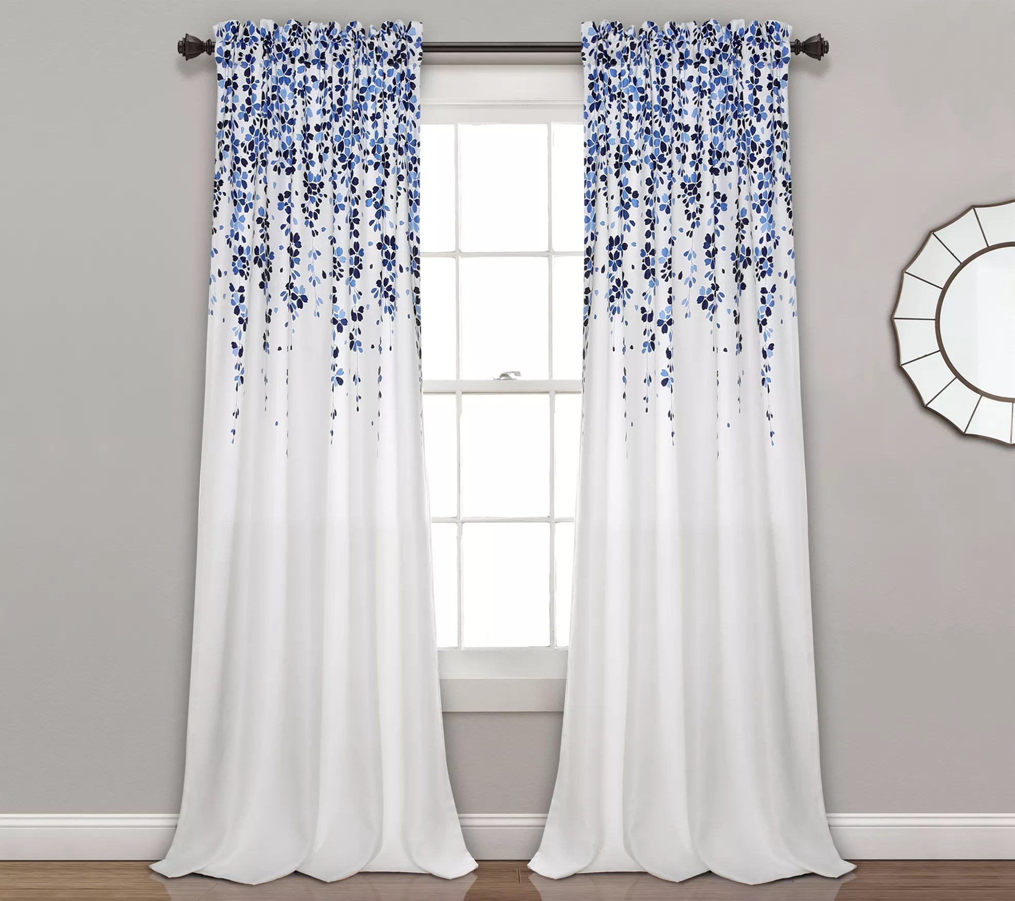 Weeping Flower 52"x 84" Set of 2 Curtains by Lush Decor