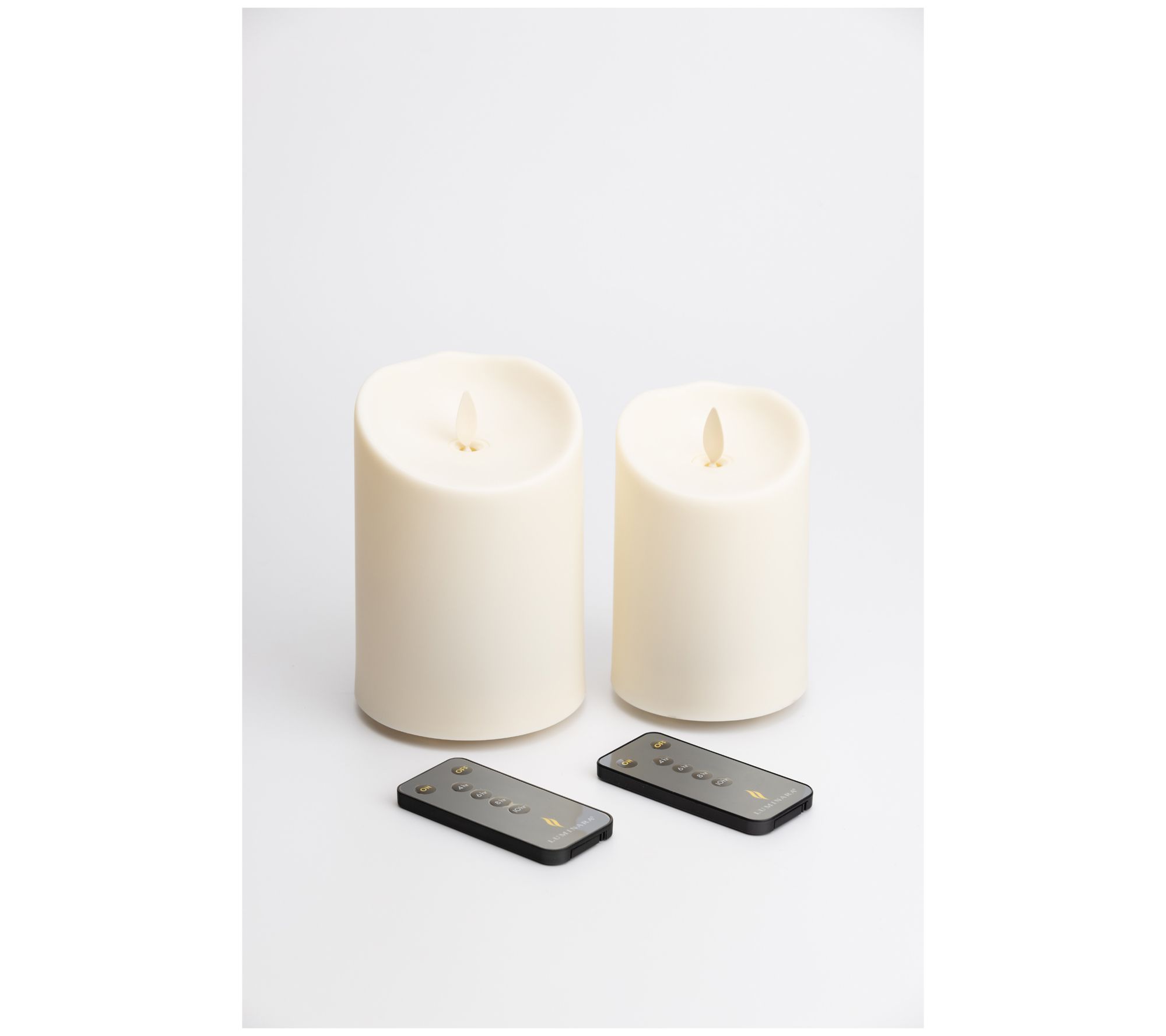 Luminara Set of Two 4" & 5" Outdoor Candles with Two Remotes