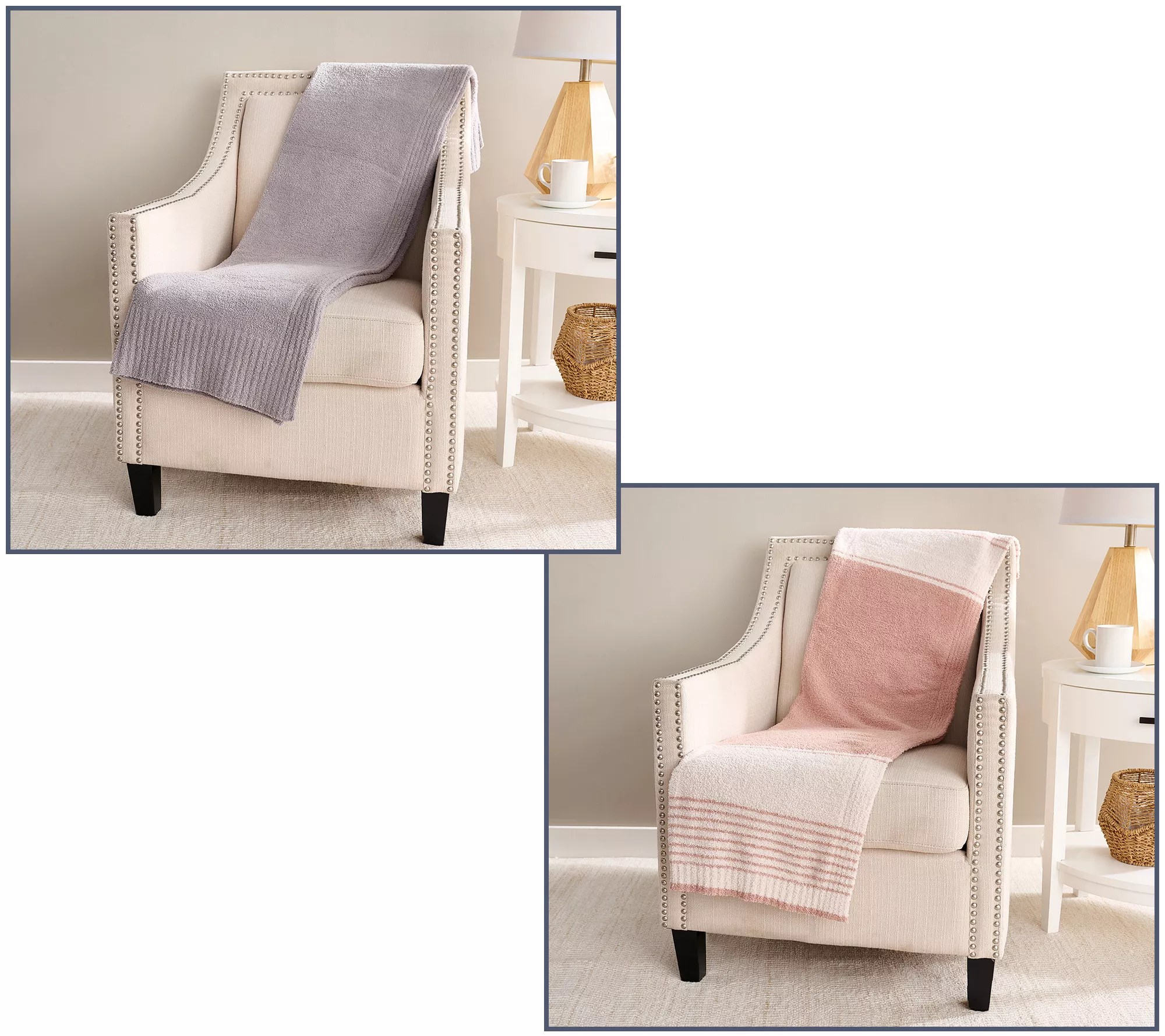 Barefoot Dreams CozyChic Stripe or Stacked Rib Blanket