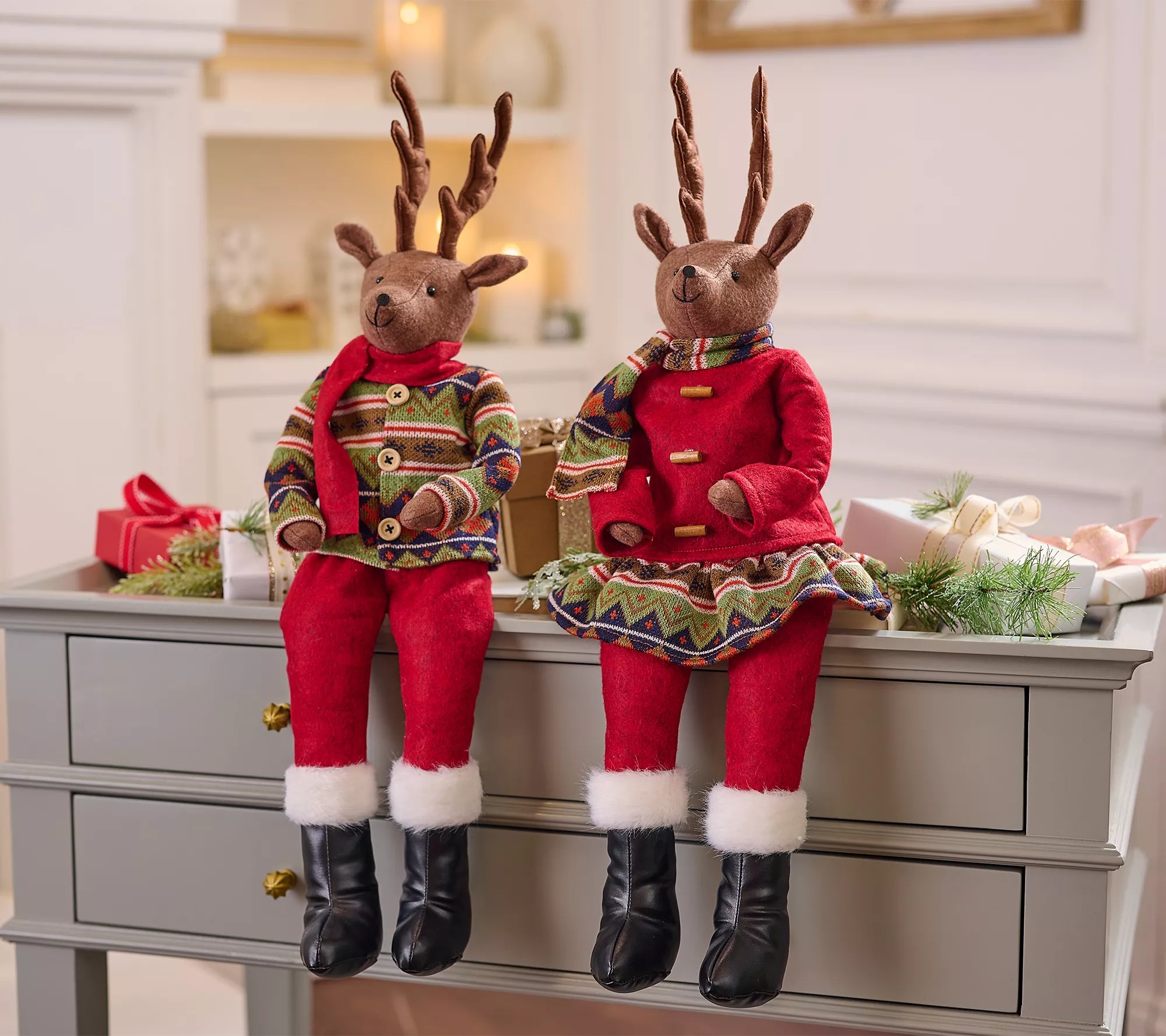"As Is" 2Piece Plush Reindeer Couple by Valerie