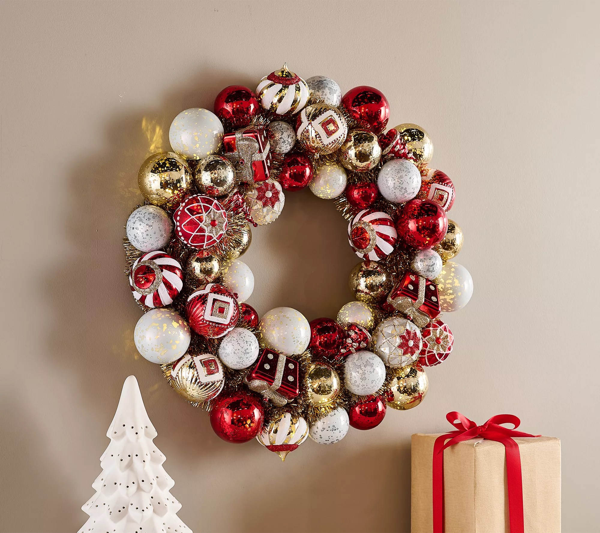 "As Is" Kringle Express 22" Shatterproof Lit Ornament Wreath