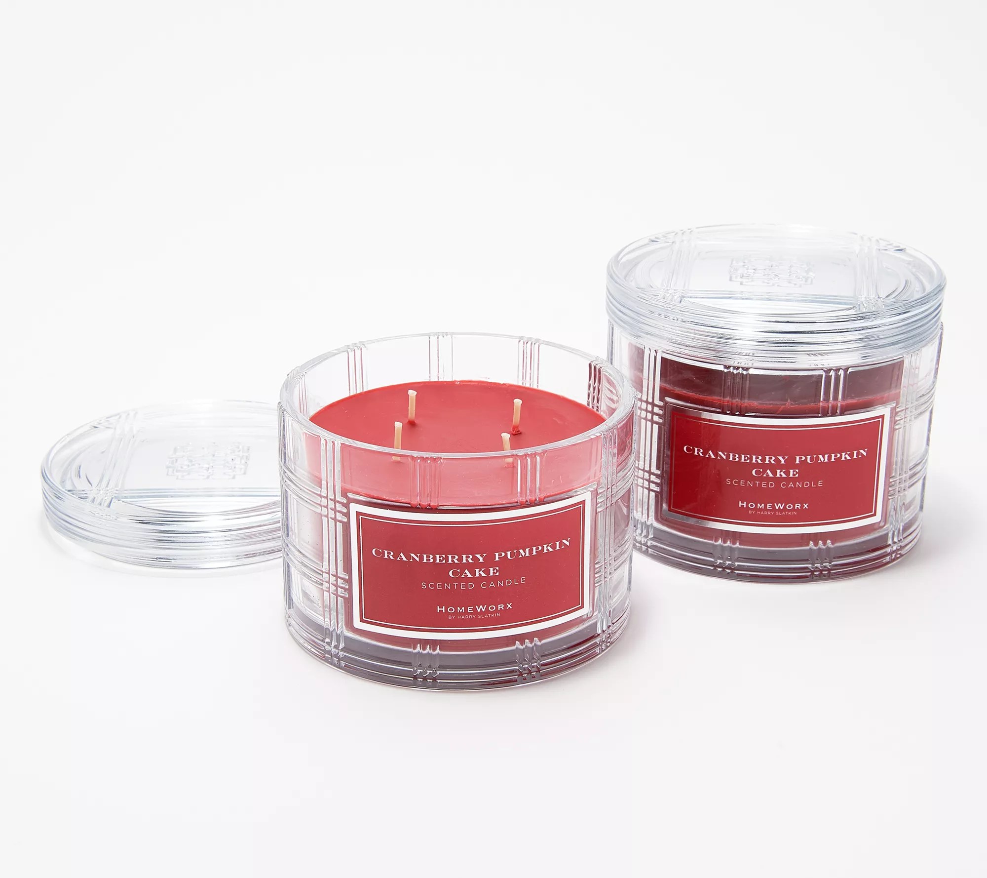 HomeWorx by Harry Slatkin S/2 Cranberry Pumpkin Cake 18oz Candles