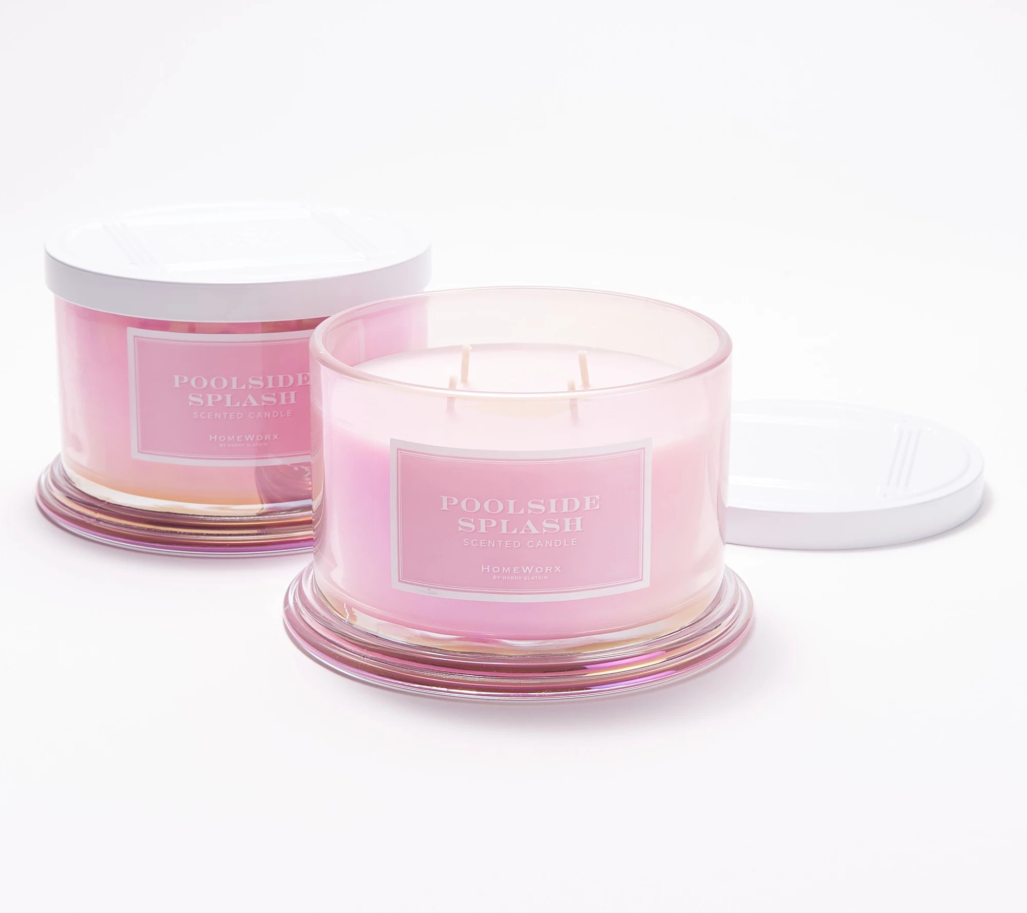 "As Is" HomeWorx by Harry Slatkin S/2 Poolside Splash Candles