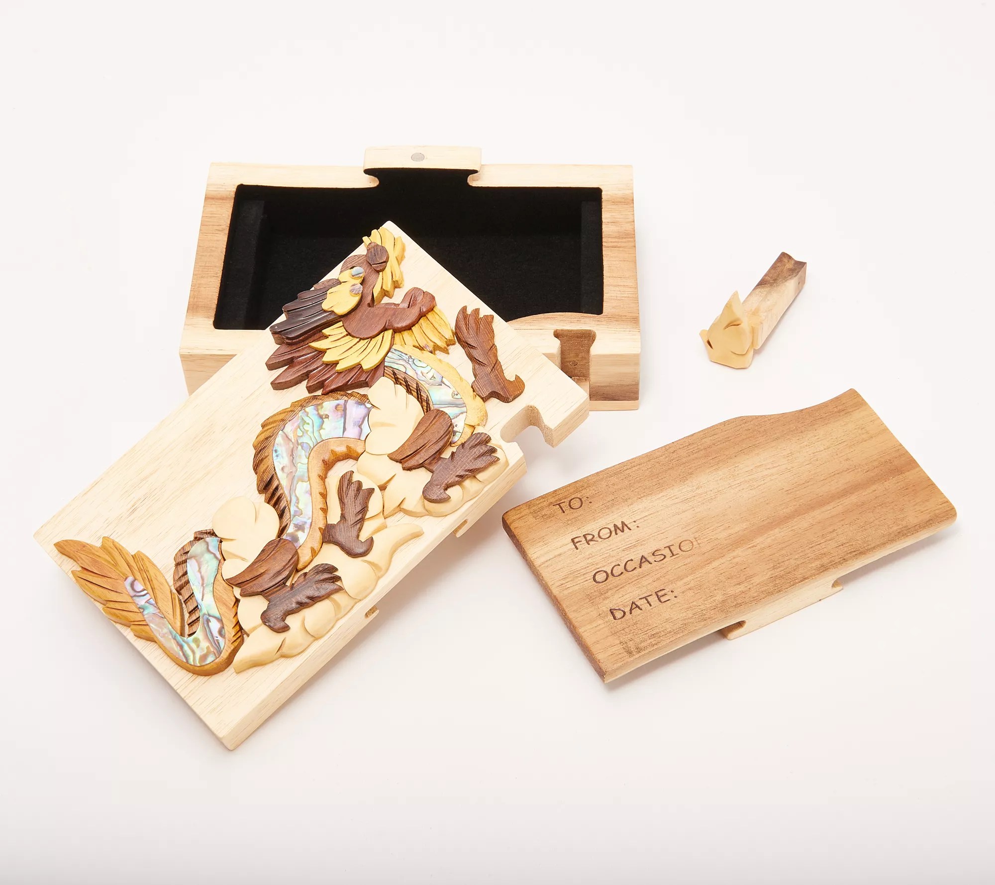 Carver Dan's Mother of Pearl Dragon Puzzle Box