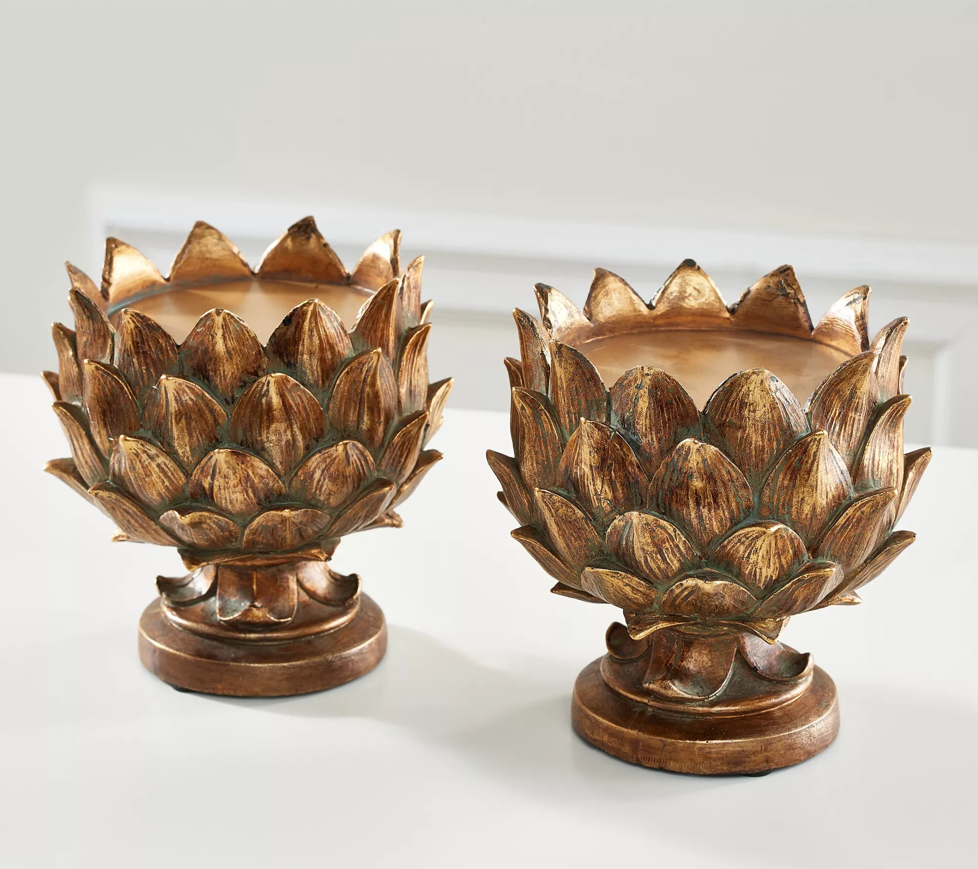 Set of 2 5.5" Artichoke Pedestal Candleholders by Valerie