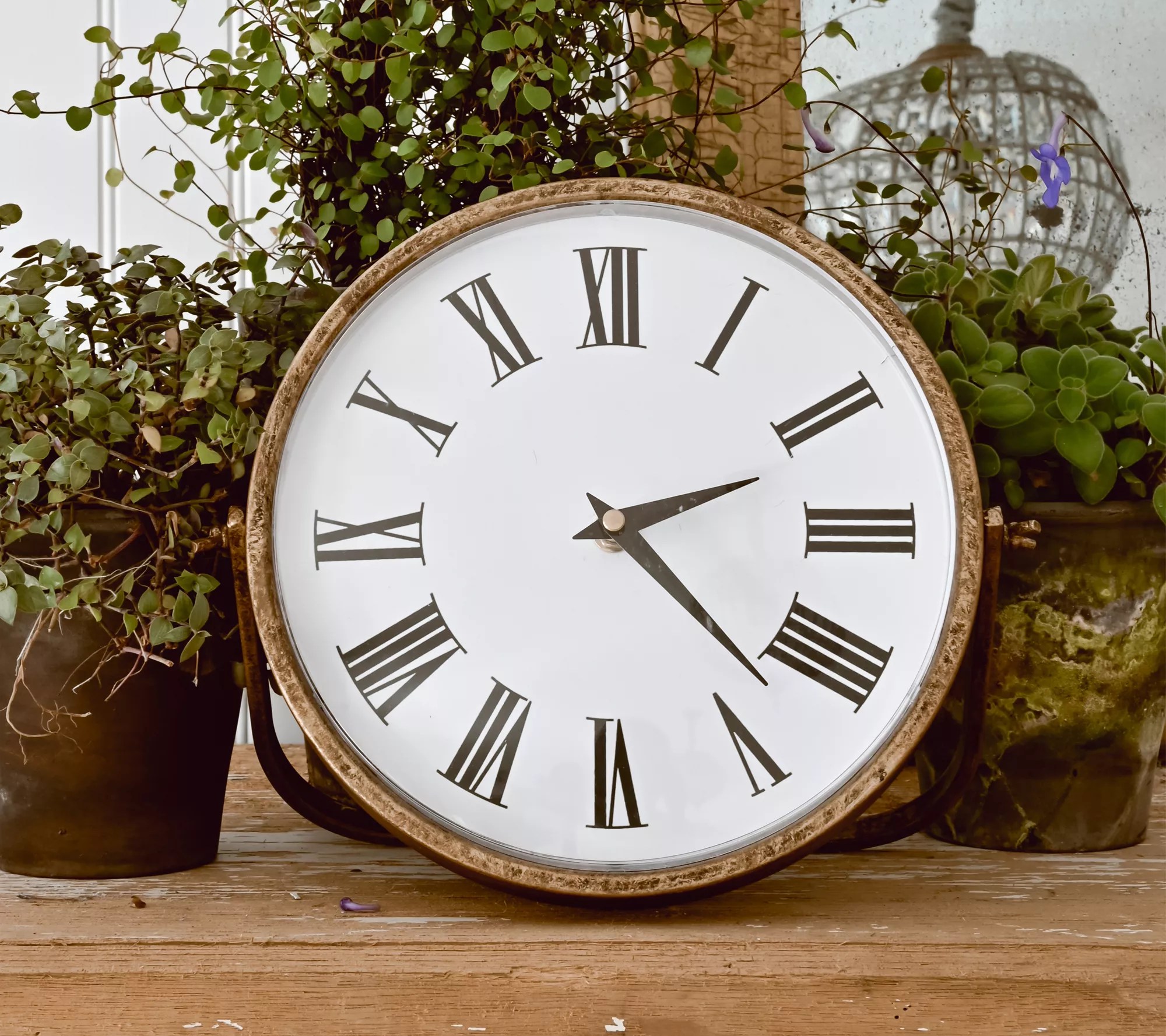 "As Is" Large Brass Table Clock by Liz Marie