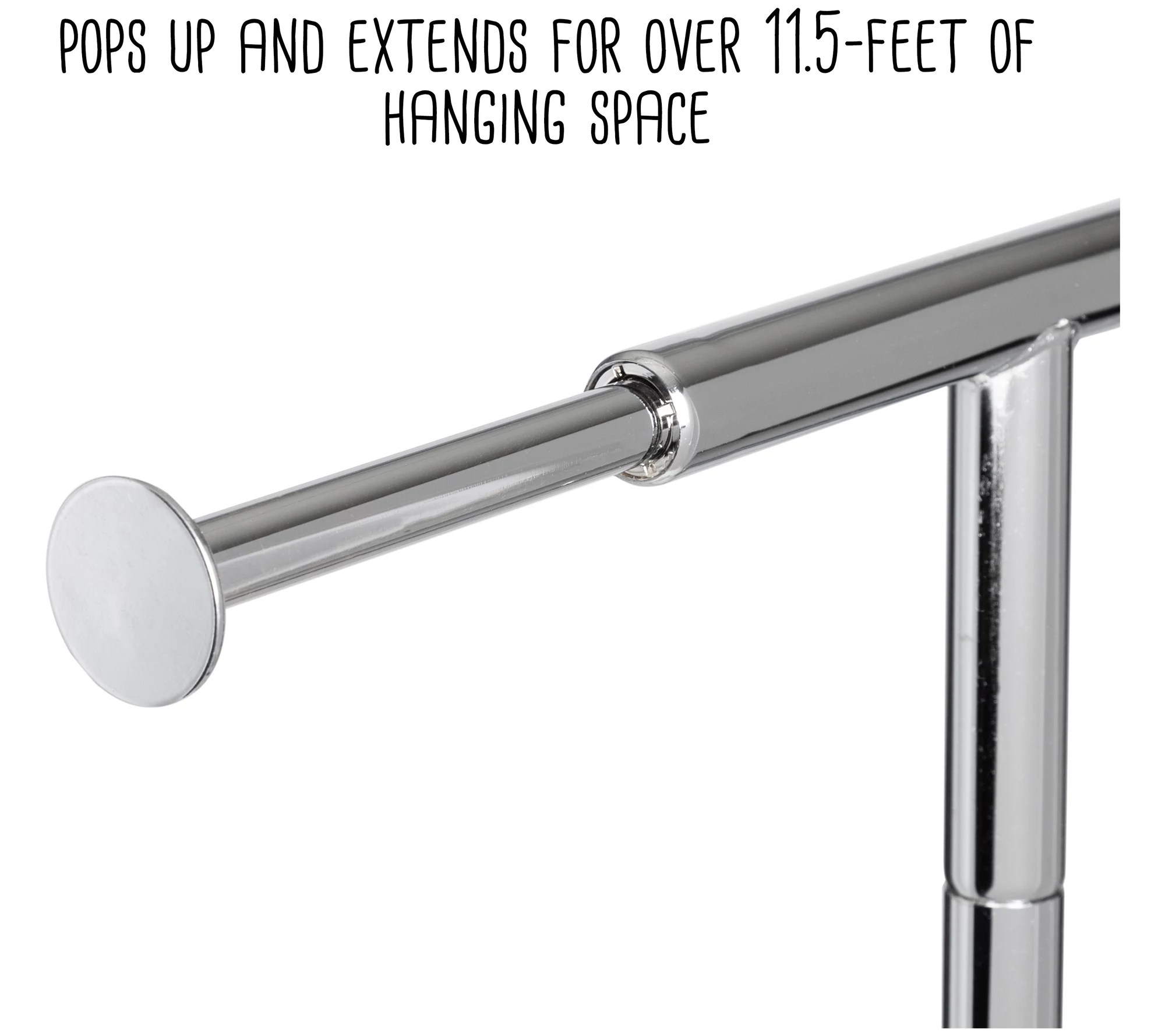 HoneyCanDo DualBar Adjustable Rolling Garment Rack