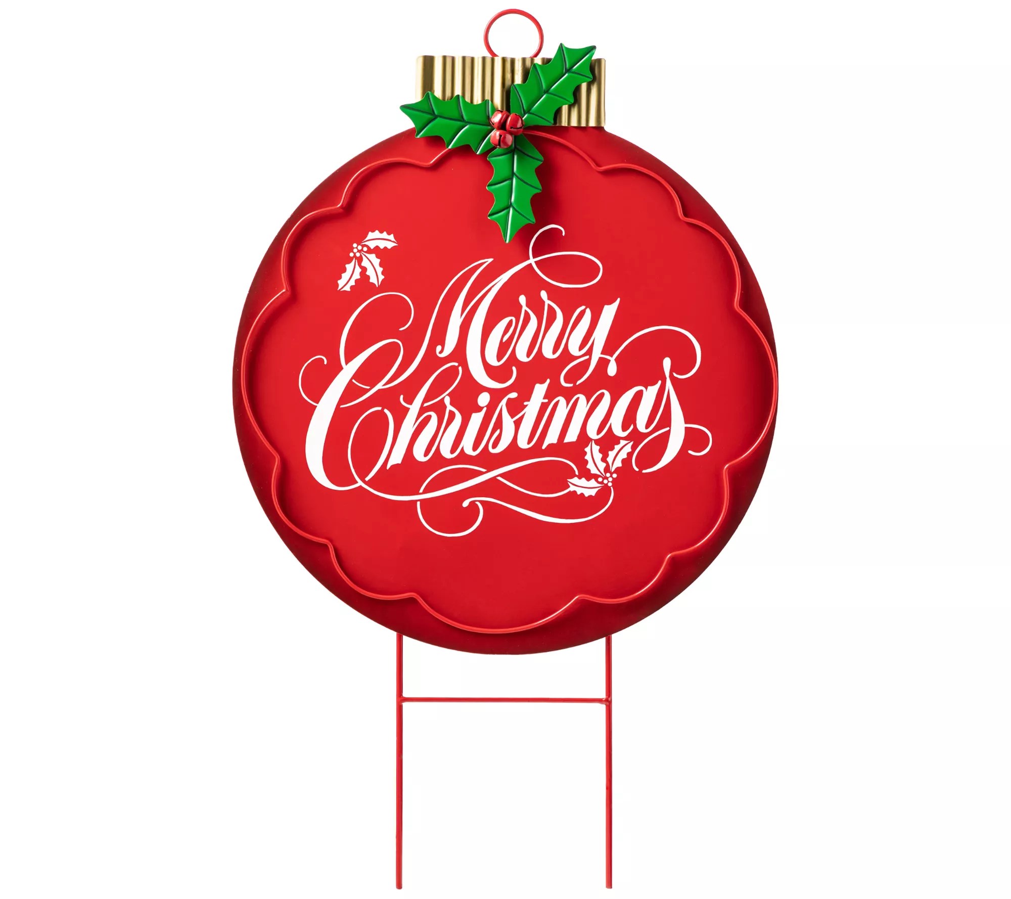 Glitzhome 24" Metal Christmas Ornament Yard Garen Stake