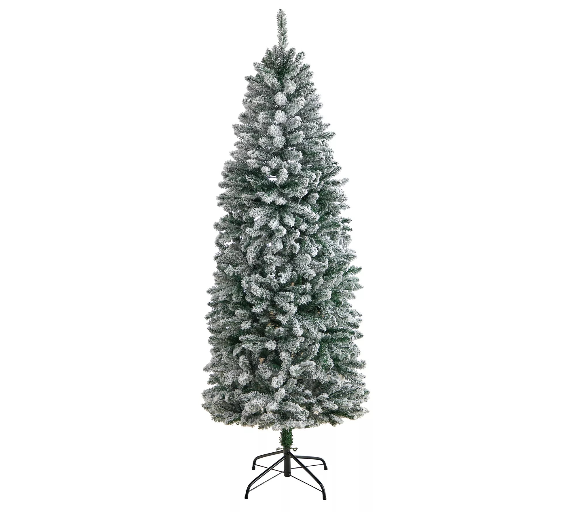 Nearly Natural 6' Slim Flocked Montreal Fir Christmas Tree