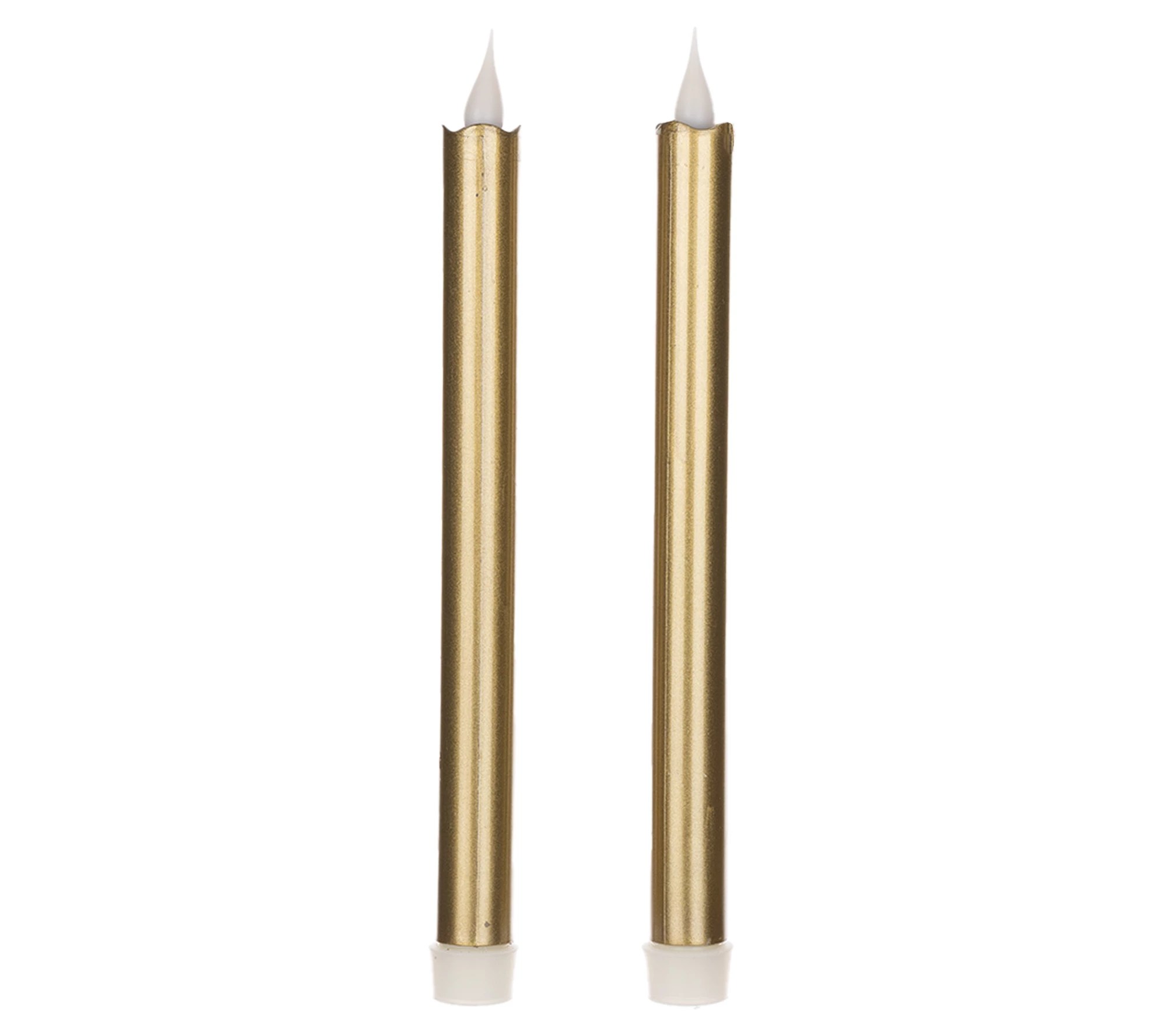 Melrose International 10" Gold LED Taper Candle(Set of 2)