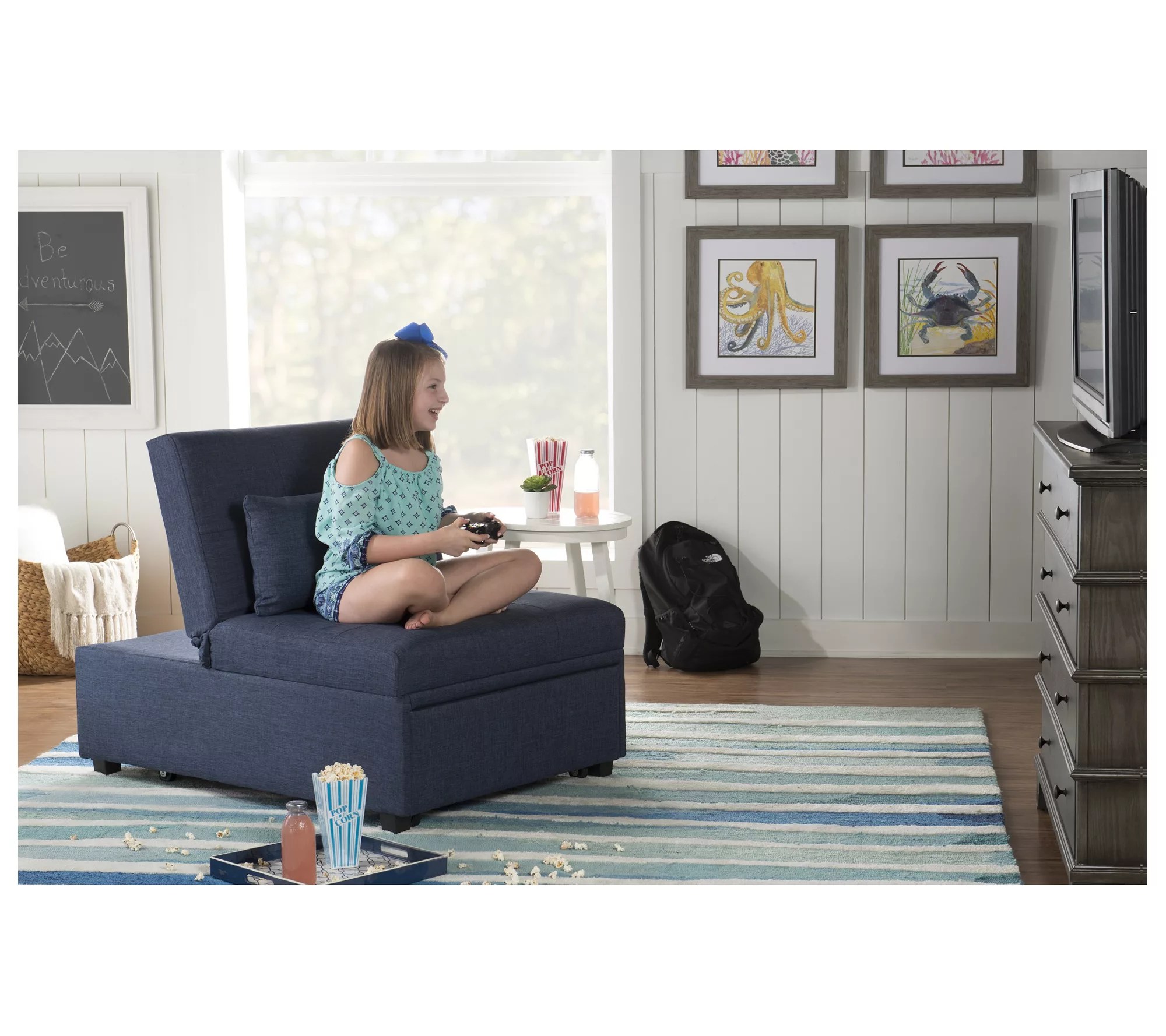 Linon Home Decor Clive Upholstered ConvertibleSofa Bed