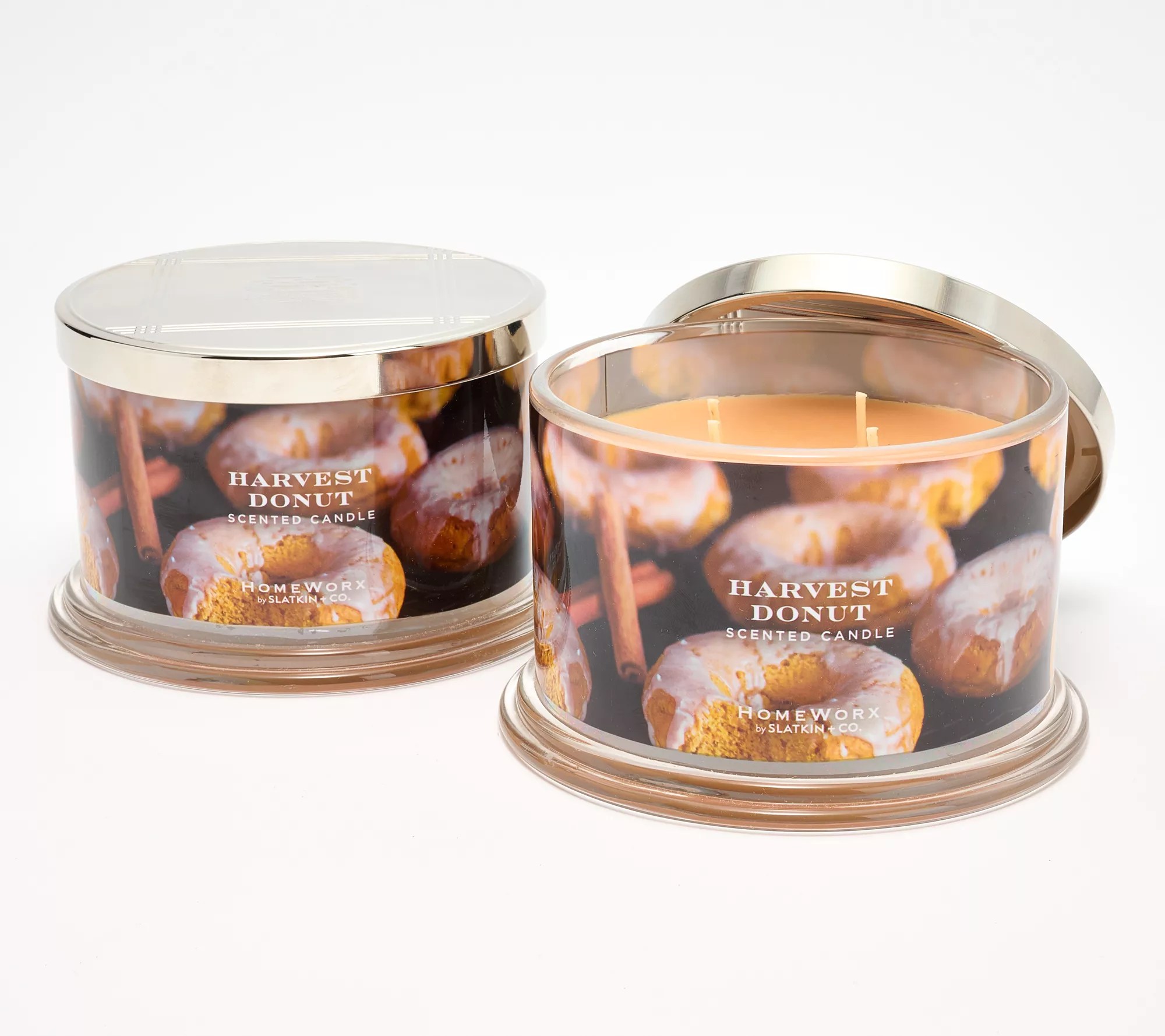HomeWorx by Slatkin & Co. S/2 Harvest Donut 18oz Candles