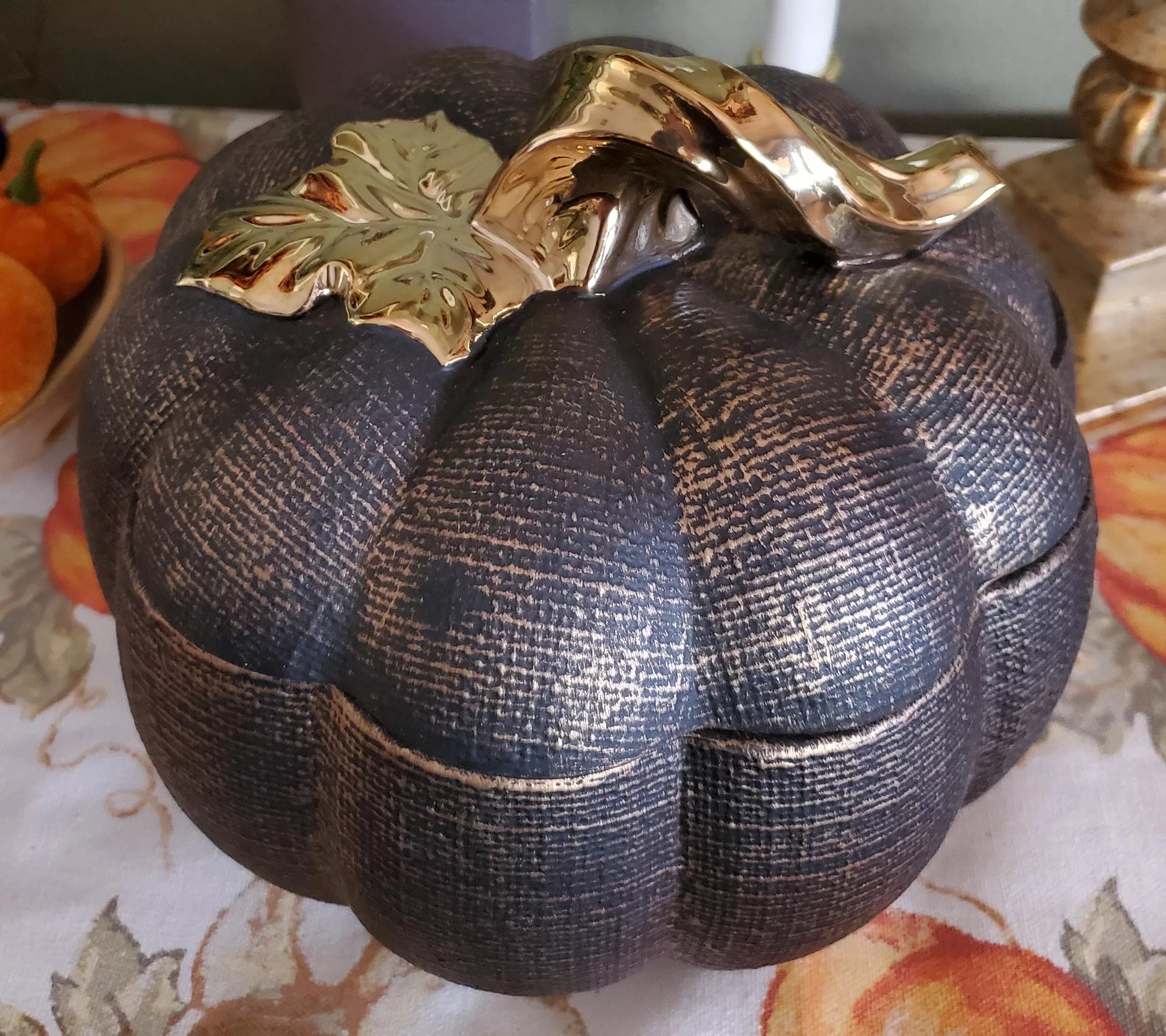 HomeWorx by Harry Slatkin 14oz Ceramic Burlap Pumpkin Candle