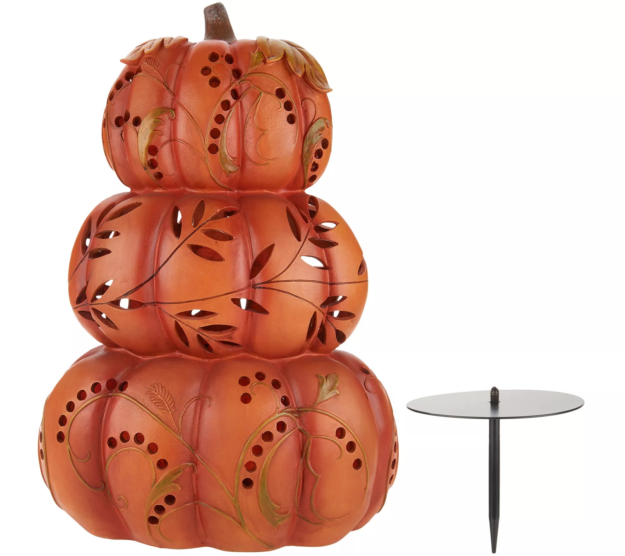 Indoor/Outdoor Oversized Carved Pumpkin Stack by Valerie