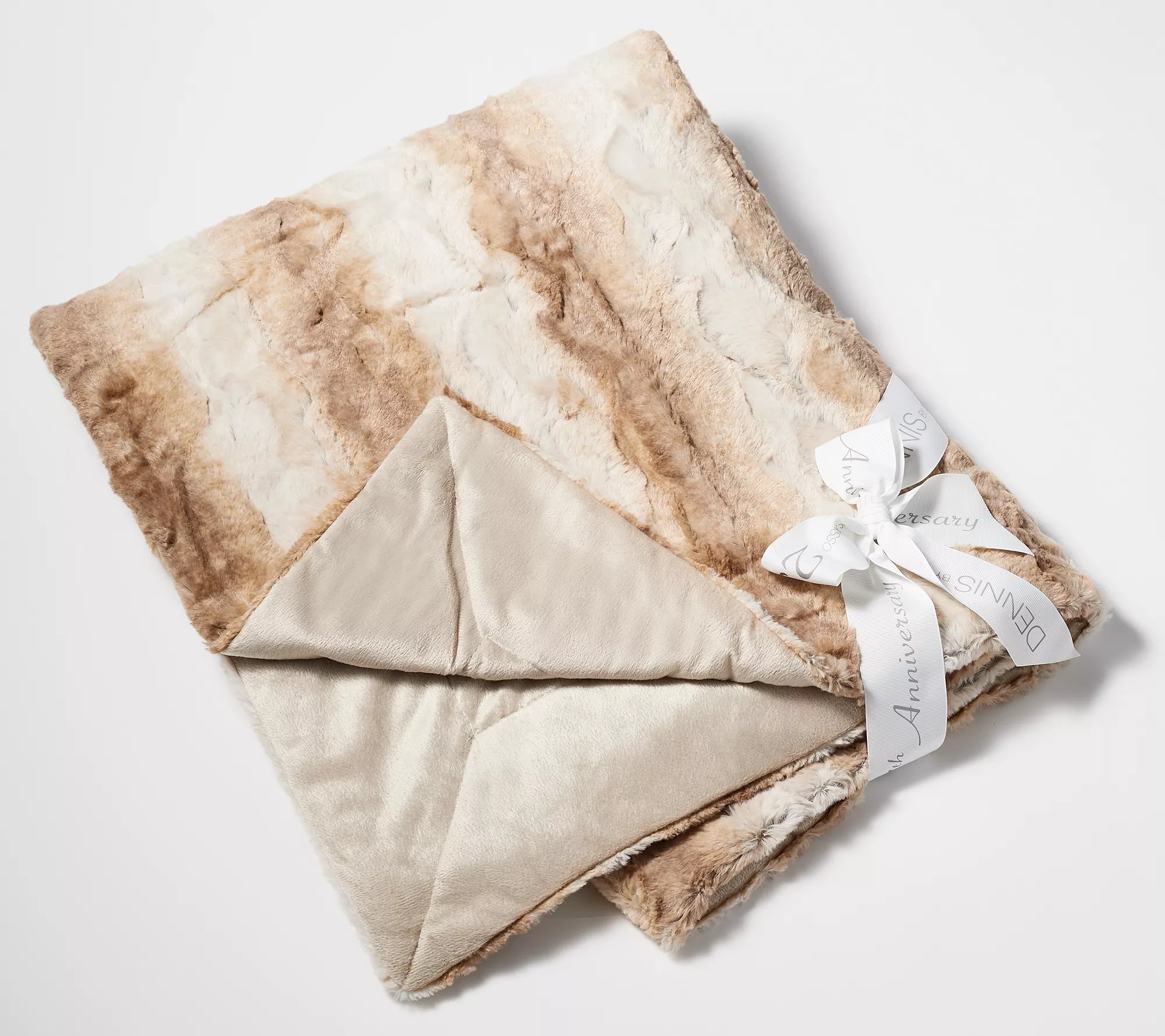 "As Is" Dennis Basso 60" x 70" Faux Fur Oversized Throw