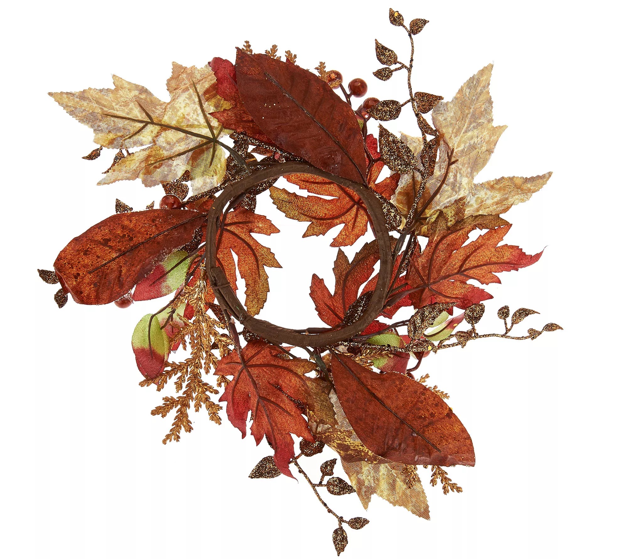 "As Is" Set of 2 Autumn Beauty 10" Candle Rings by Valerie