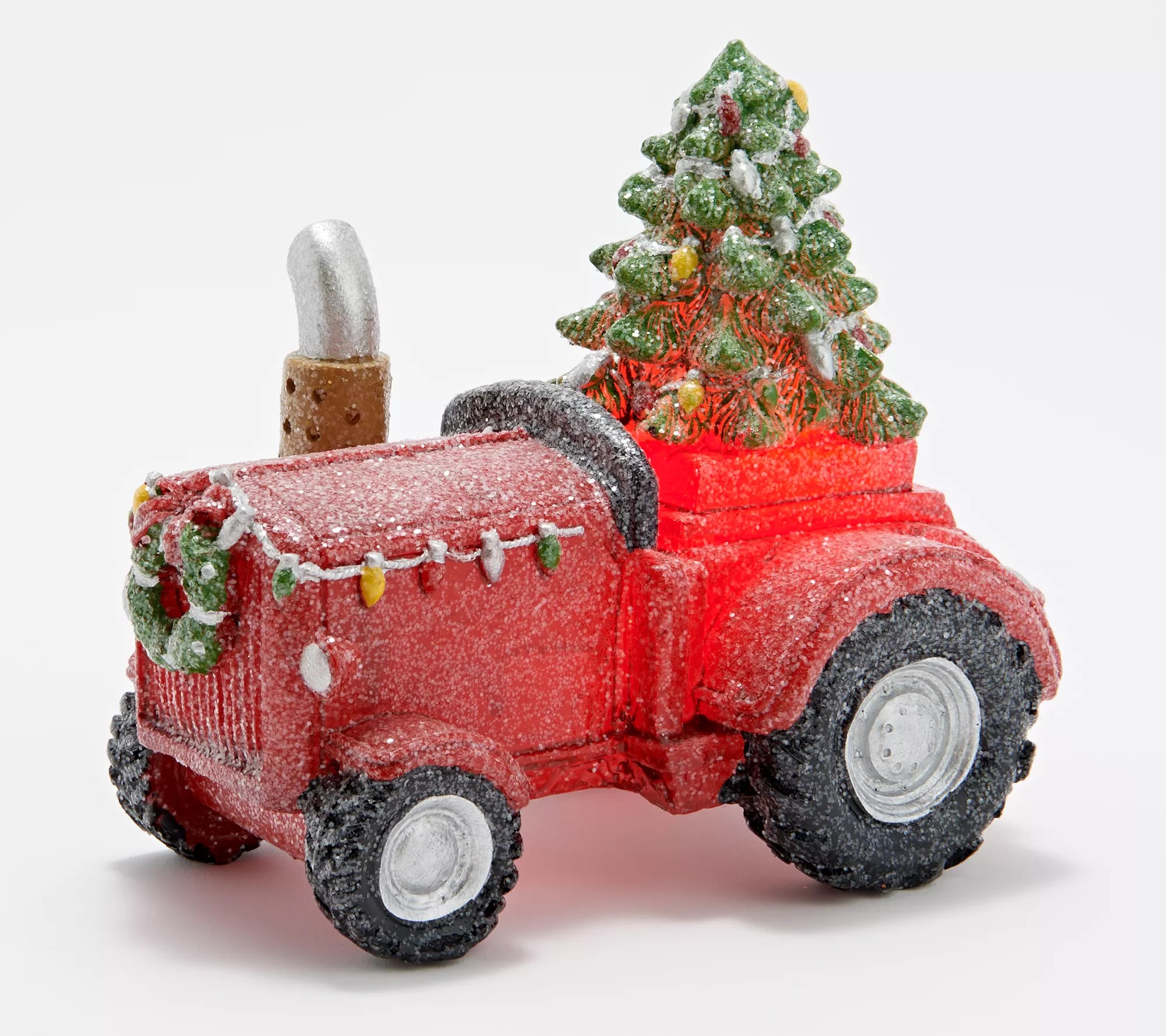 Candle Impressions Vintage Tractor With Christmas Tree Luminary