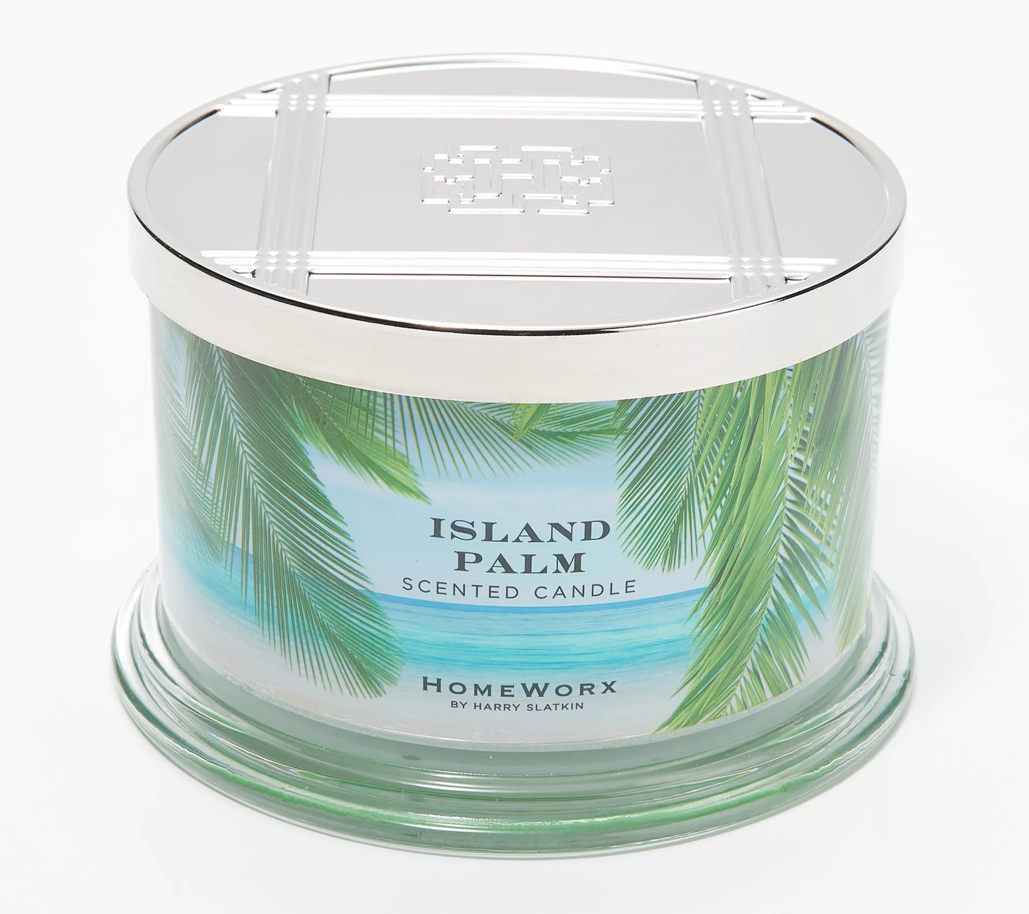 HomeWorx by Harry Slatkin Palm Leaf Pedestal & 18oz Candle
