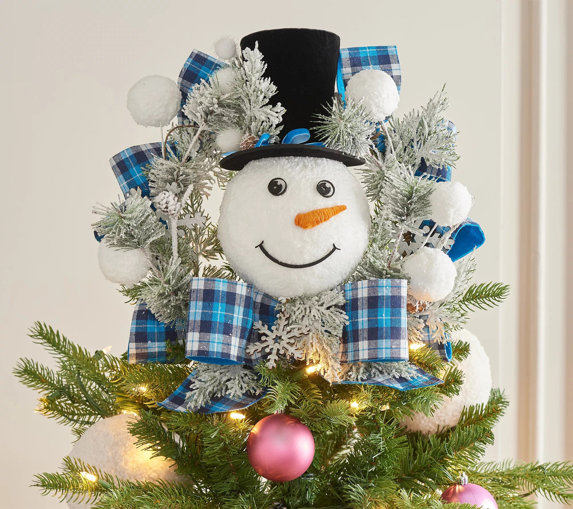 Tree Toppers Snowman Hat Tree Topper Chalkboard Ribbon Home & Living