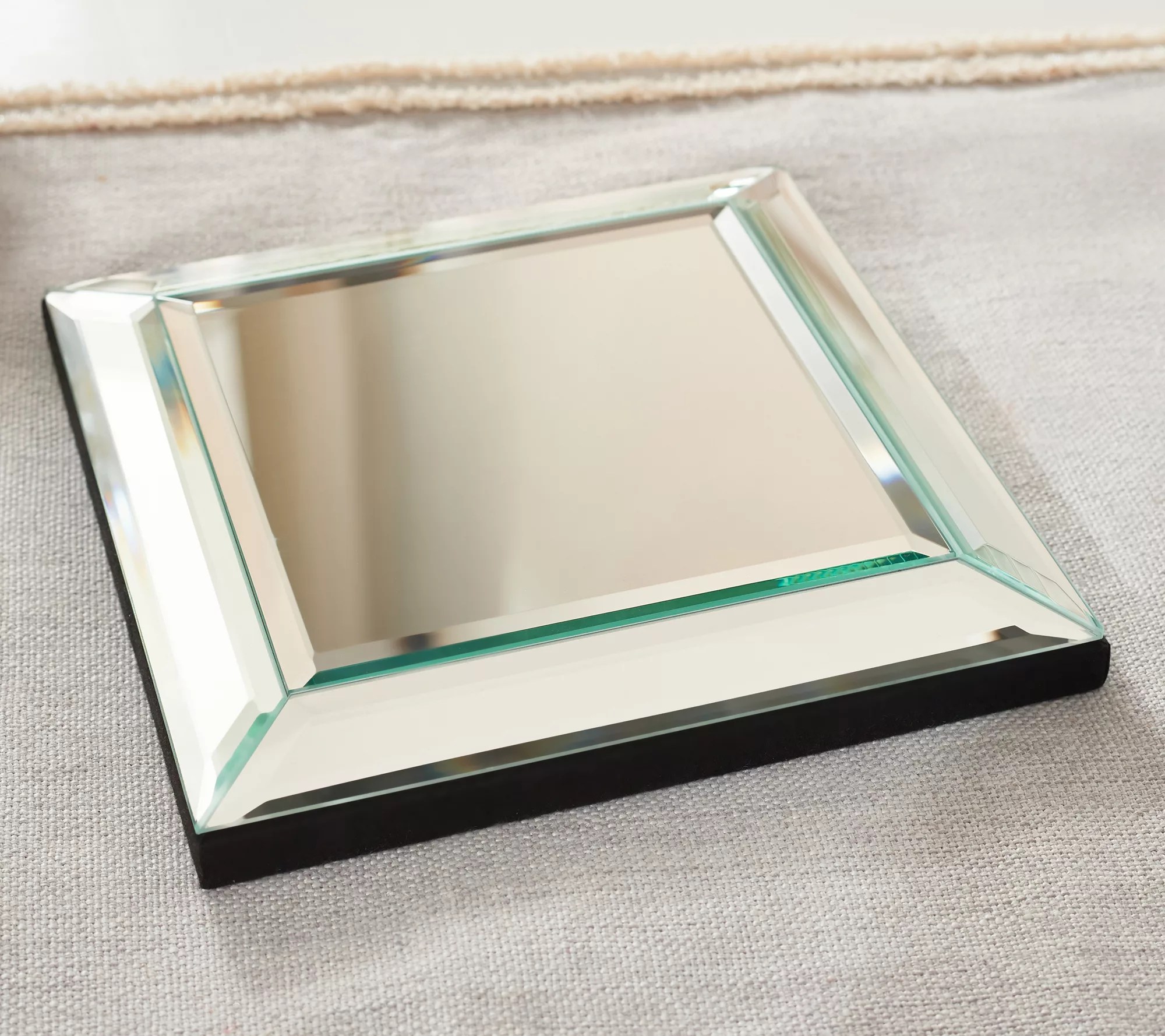"As Is" 8" Beveled Square Mirror Accent by Valerie