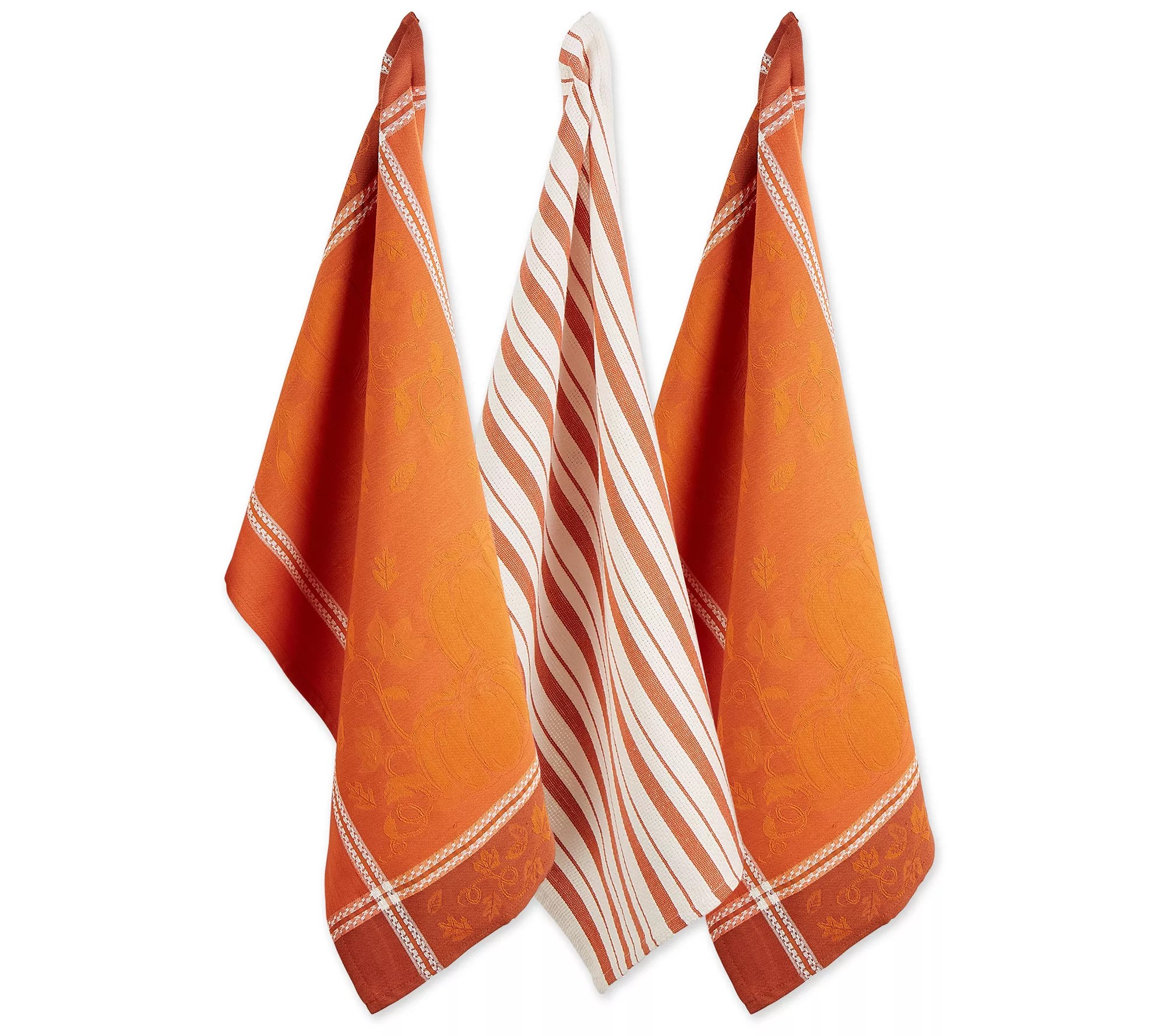Design Imports (3) Sonoma Harvest Pumpkin Kitchen Towels