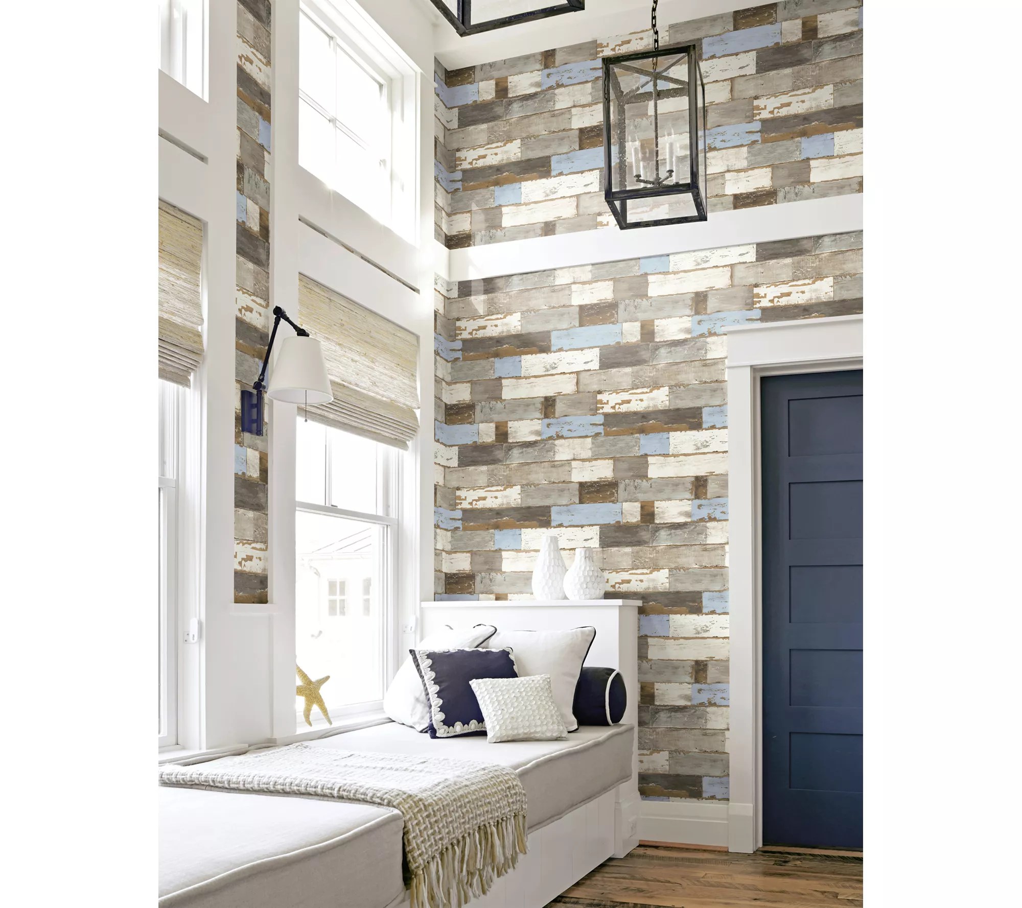 NextWall Colorful Shiplap Peel and Stick Wallpaper Roll