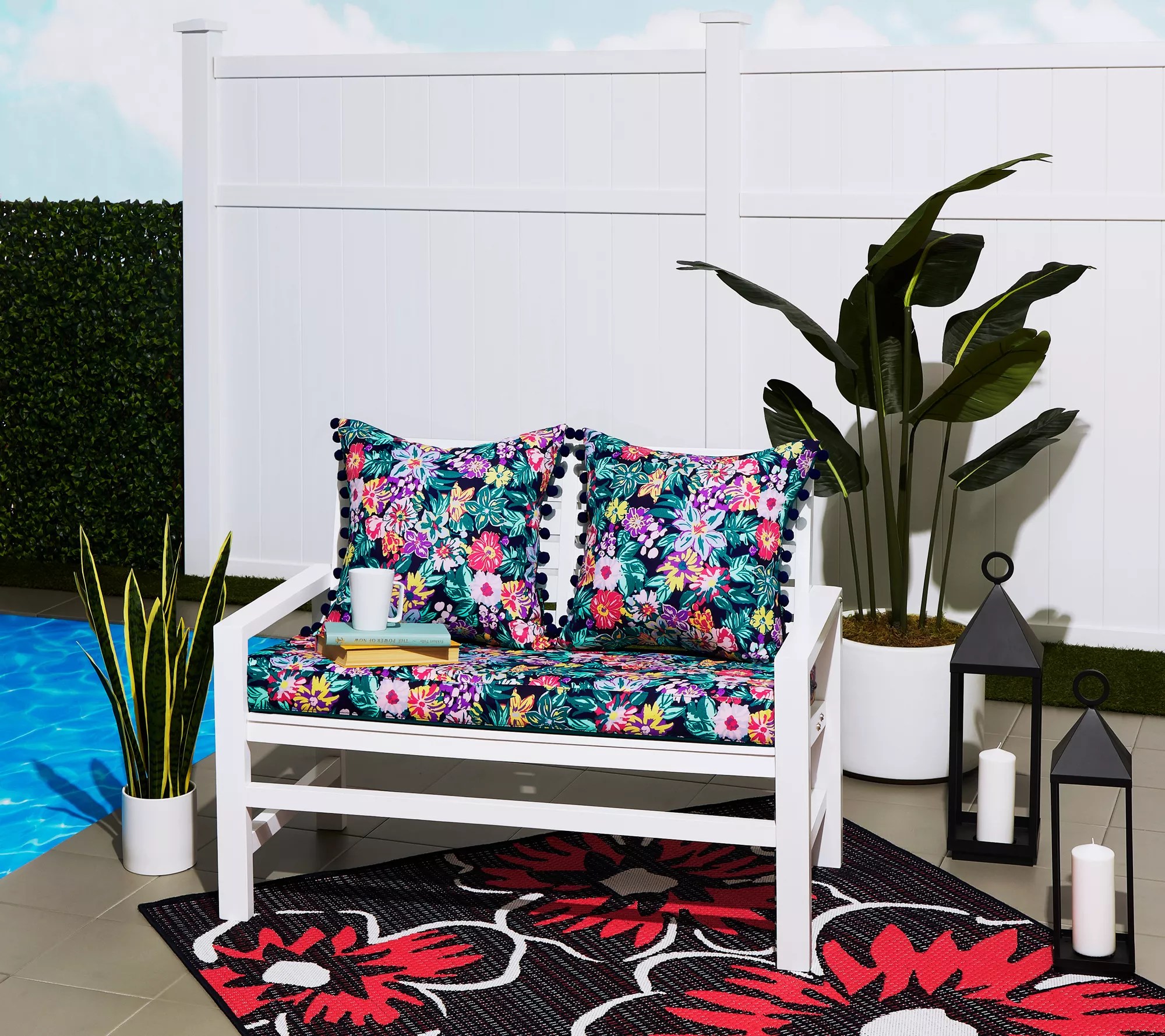 Vera Bradley Patio Bench Cushion 54x18x3