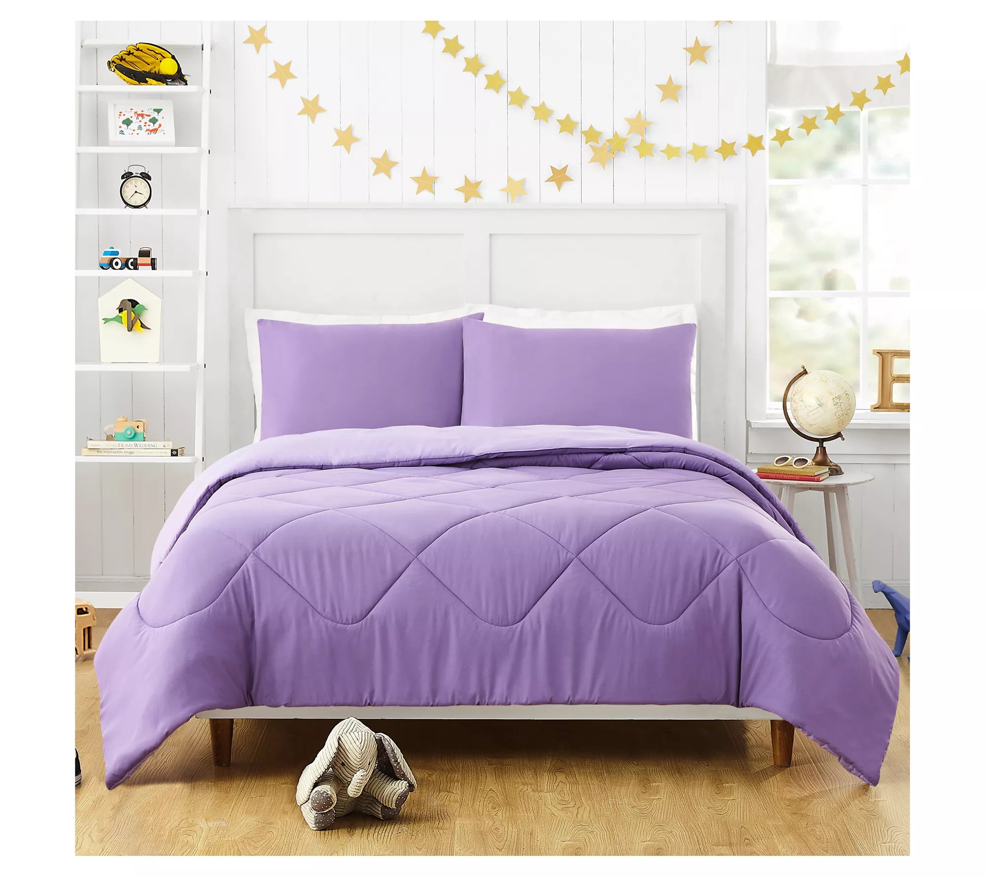 Iris Purple Full/Queen Comforter Set 3Piece