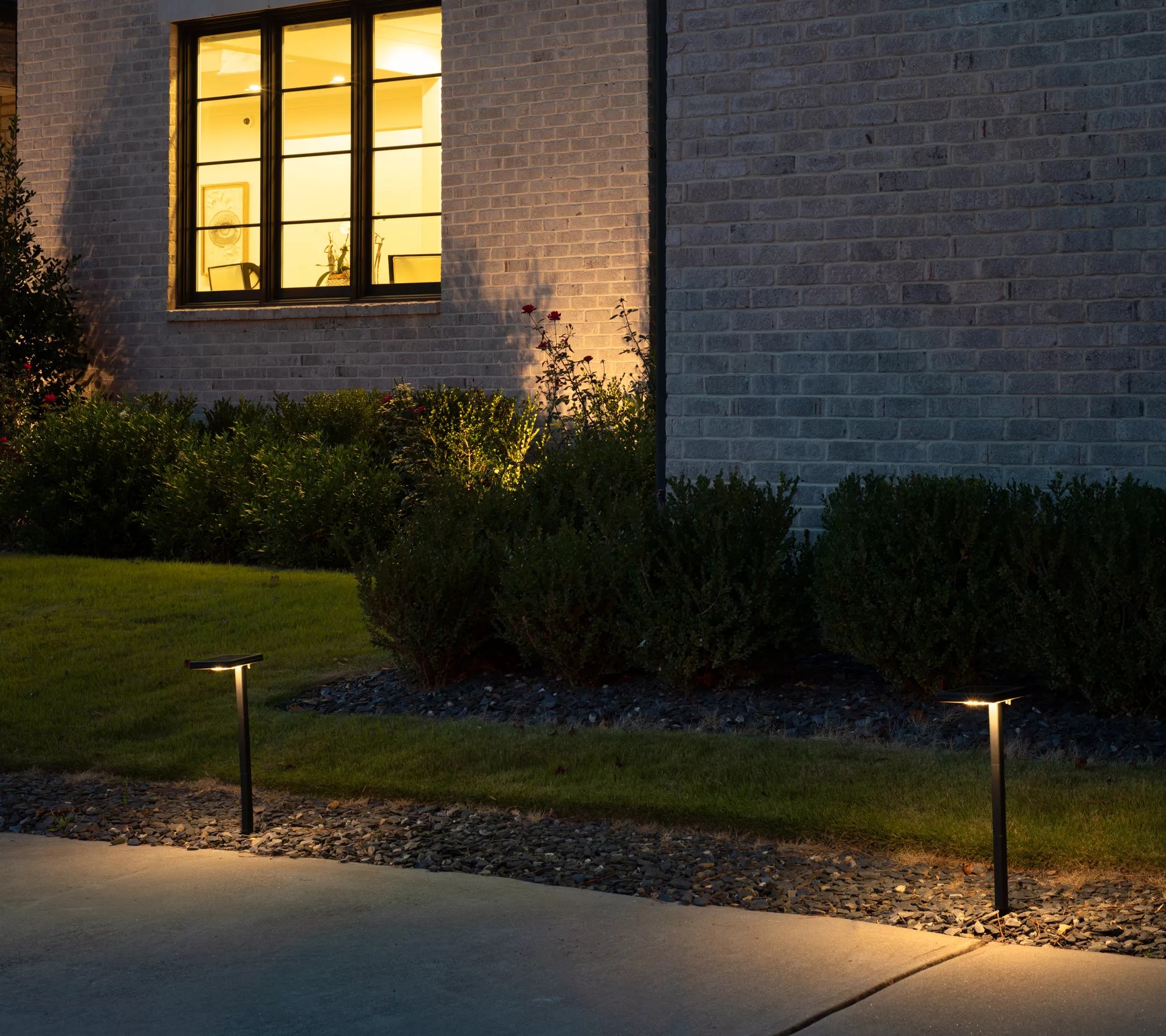 GamaSonic Set of 2 Contemporary Square Solar Path Lights