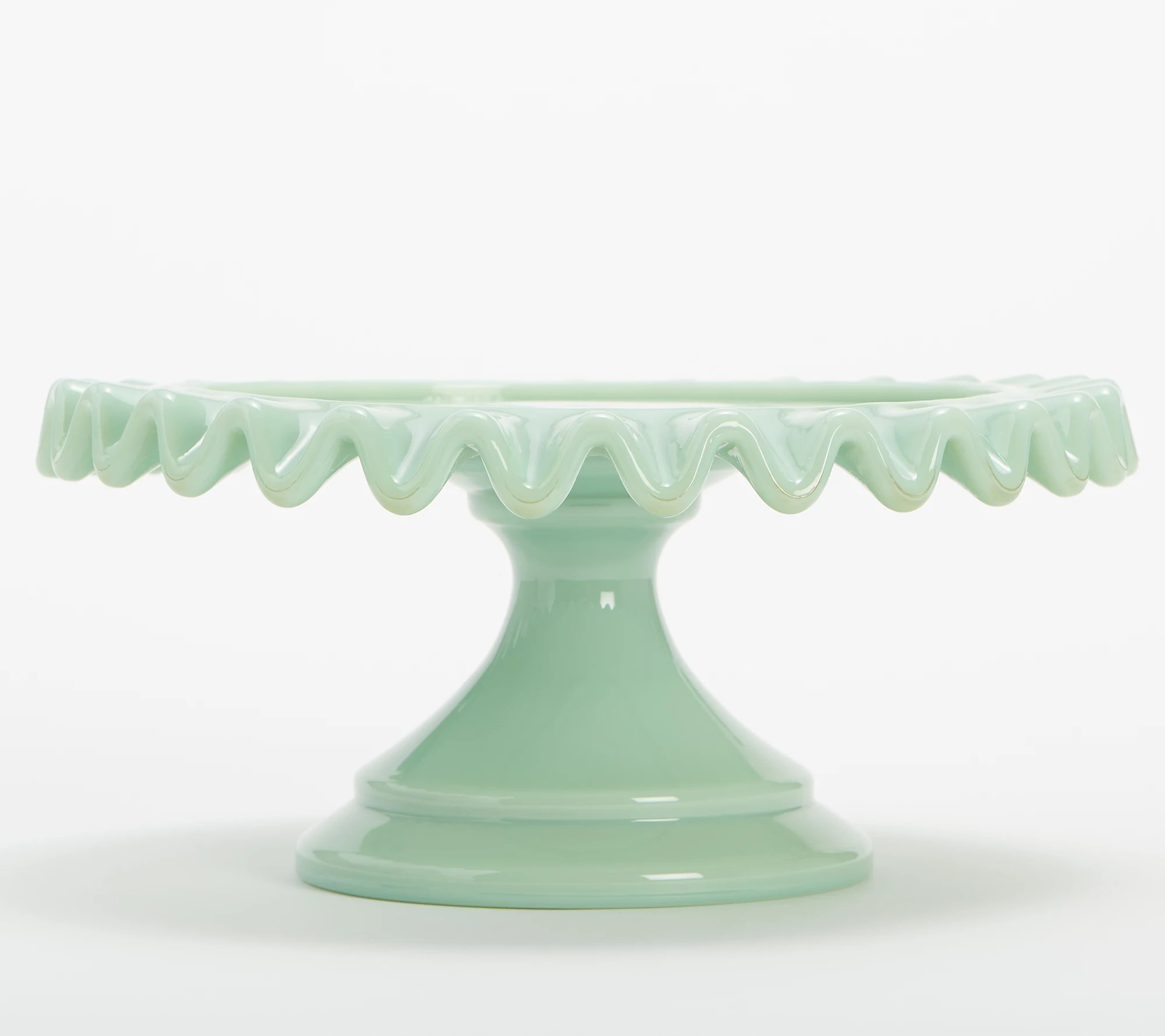 Martha Stewart Set of 2 Jadeite Ruffle Cake Stands