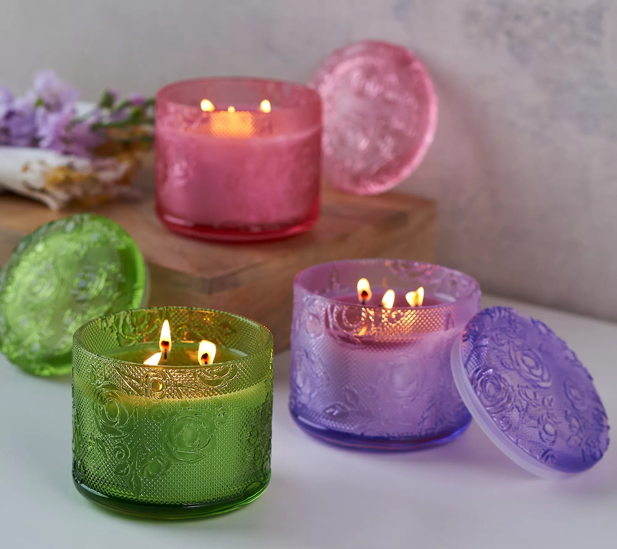 "As Is" HomeWorx by Harry Slatkin S/3 14oz Glass Candles