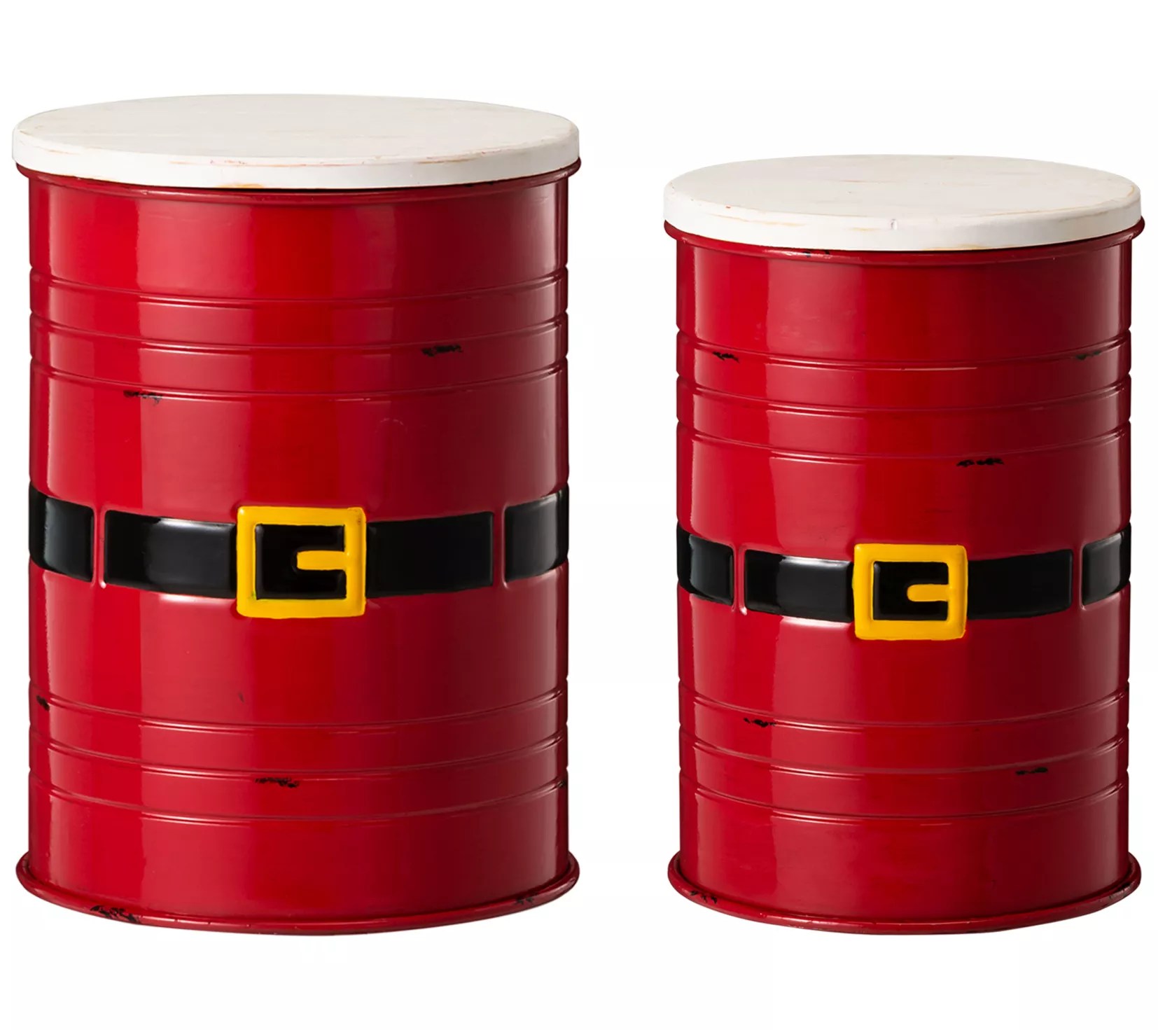 Glitzhome Santa's Belt Nesting Storage Containers S/2