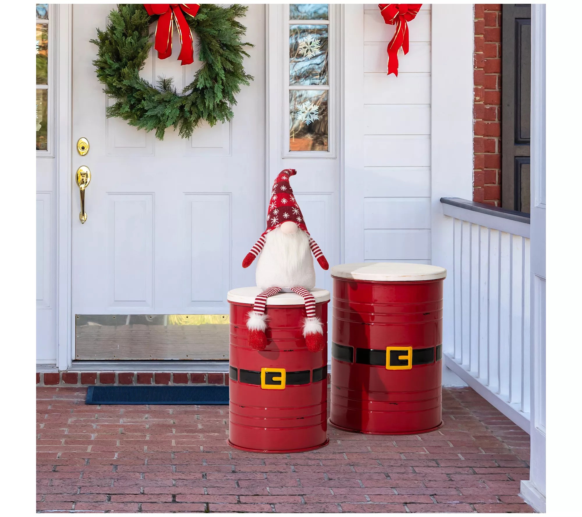 Glitzhome Santa's Belt Nesting Storage Containers S/2