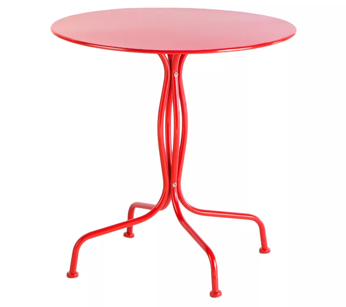 Alfresco Home Outdoor Red Bistro Set Table & Stackable Chairs