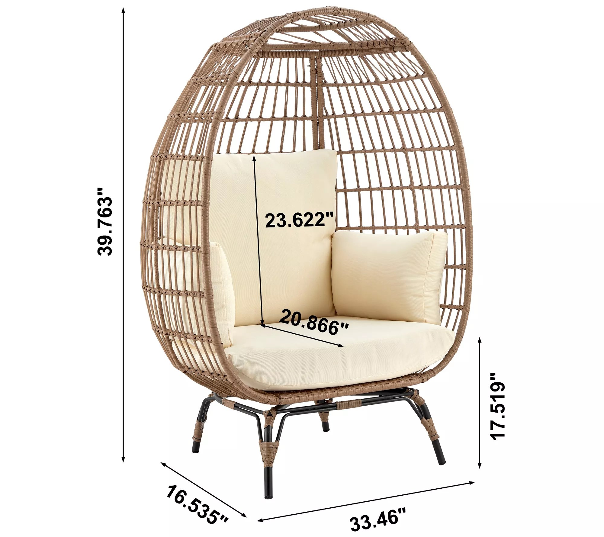 Spezia Freestanding Steel and Rattan Outdoor Egg Chair