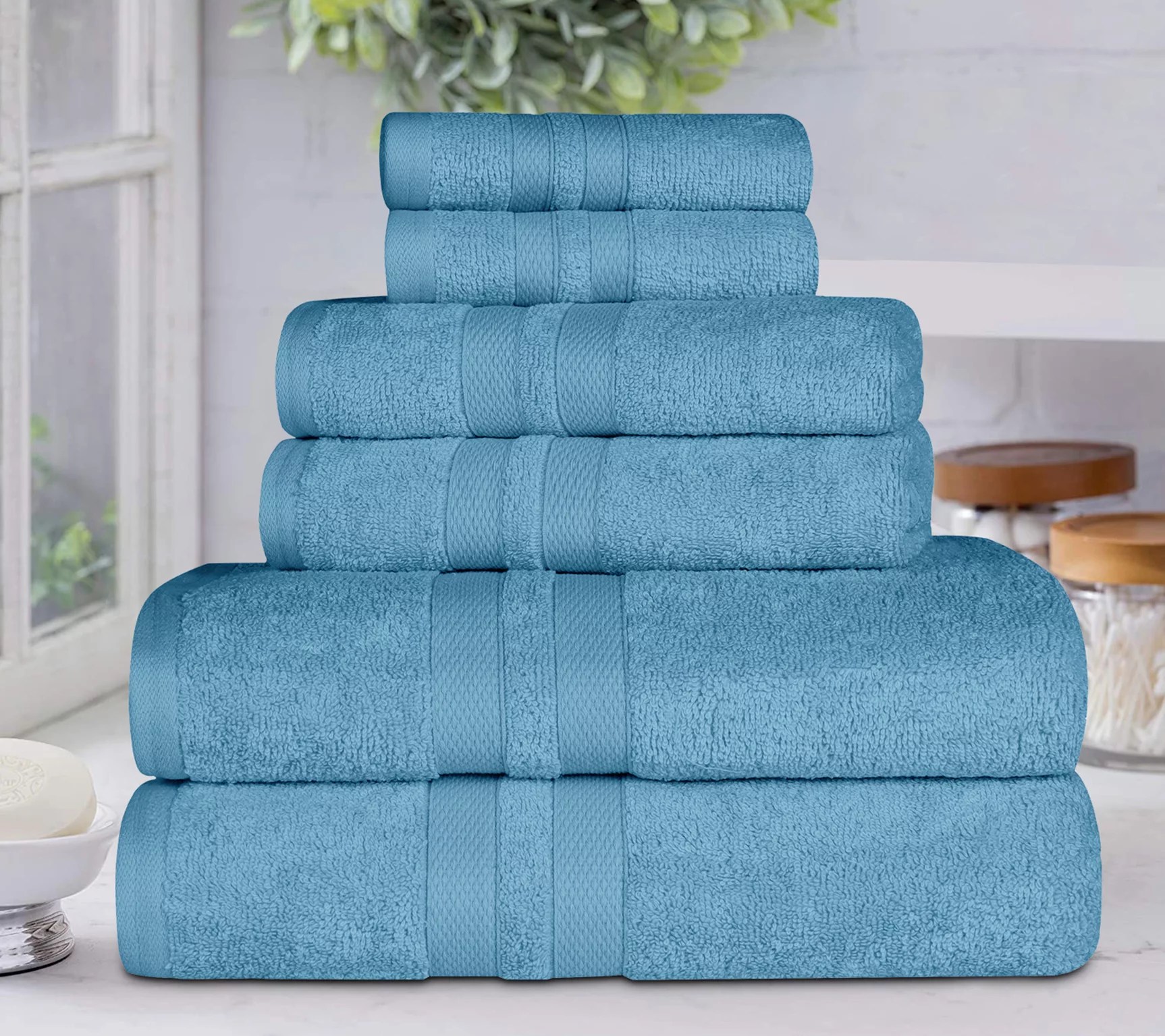 Superior Egyptian Cotton 6Piece Quick Dry Towel Set