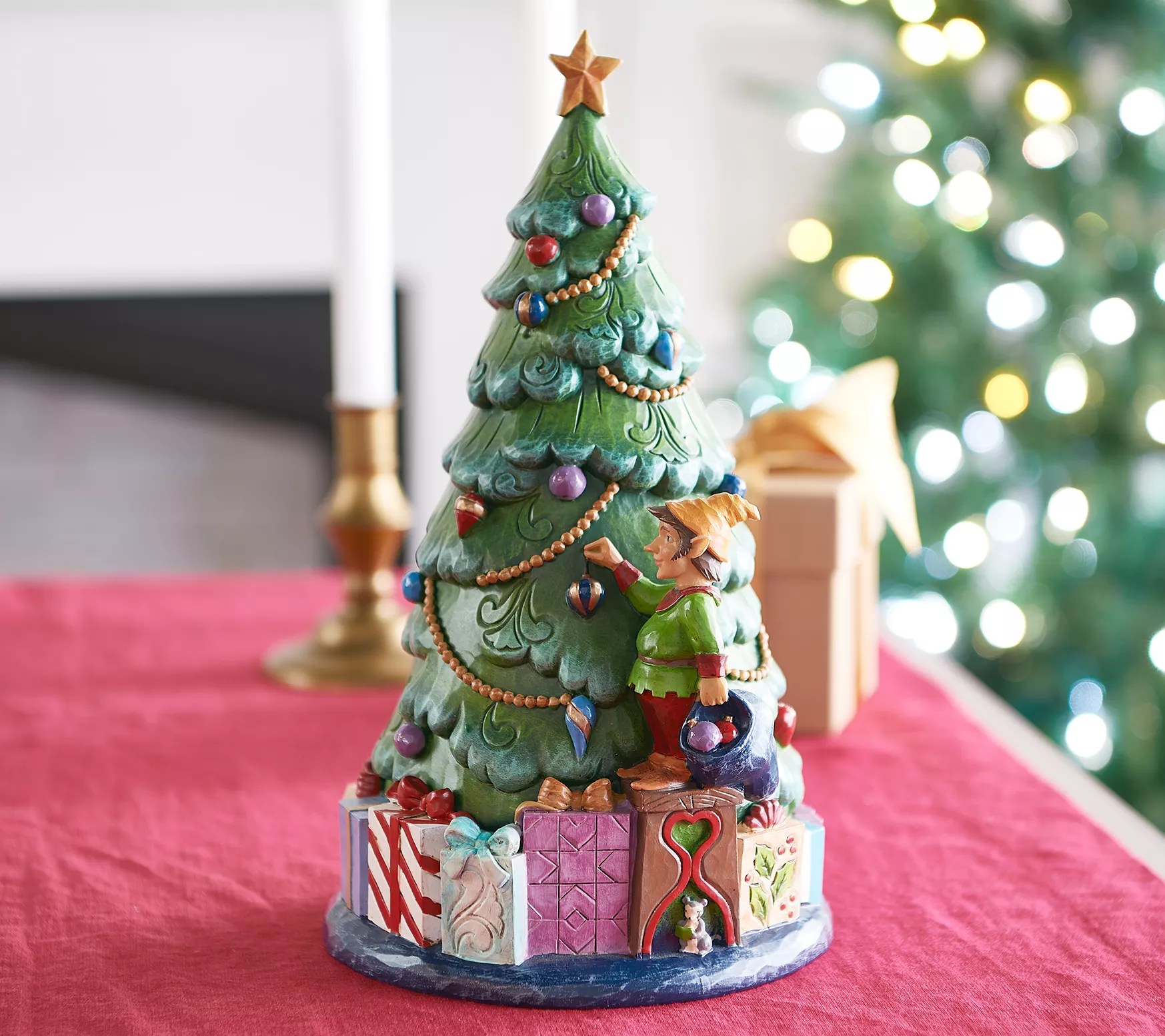 "As Is" Jim Shore Heartwood Creek 11" Lit and Rotating White Santa