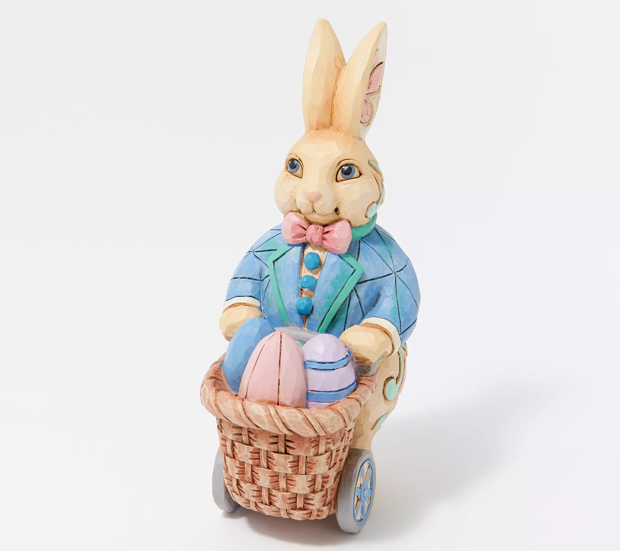 Jim Shore Heartwood Creek Pint Size Bunny Pushing Easter Egg Cart