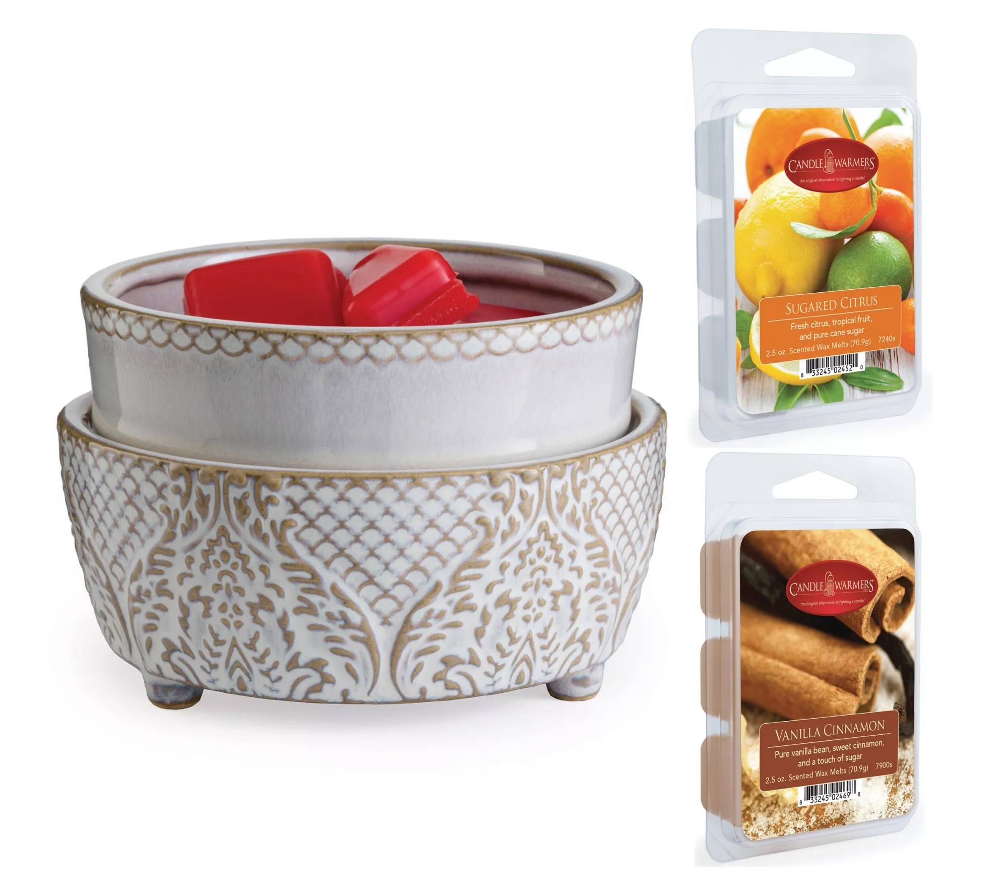 Vintage White 2In1 Wax and Candle Warmer Plus2 Wax Melts