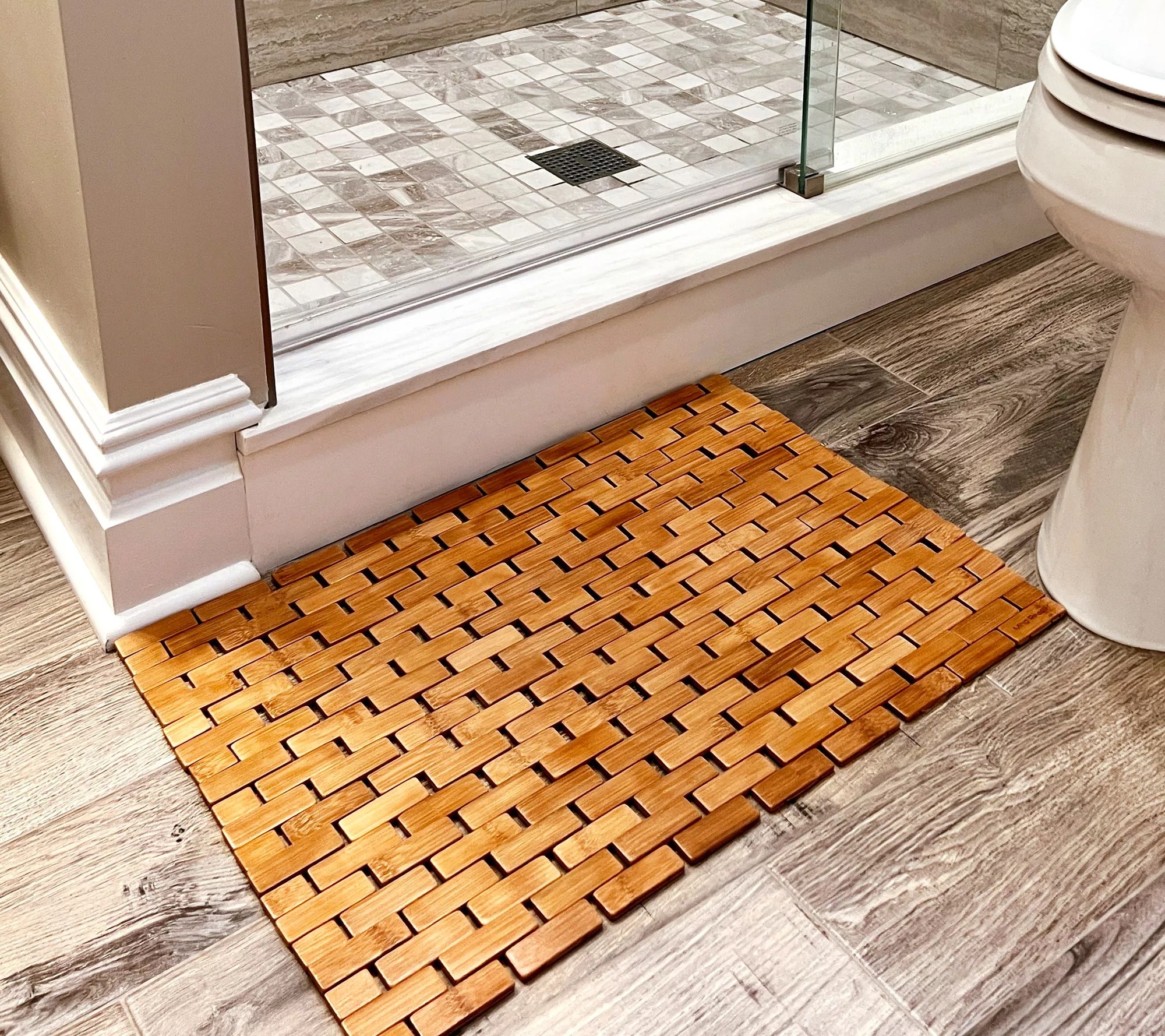 Mind Reader NonSlip Bamboo Bath Mat