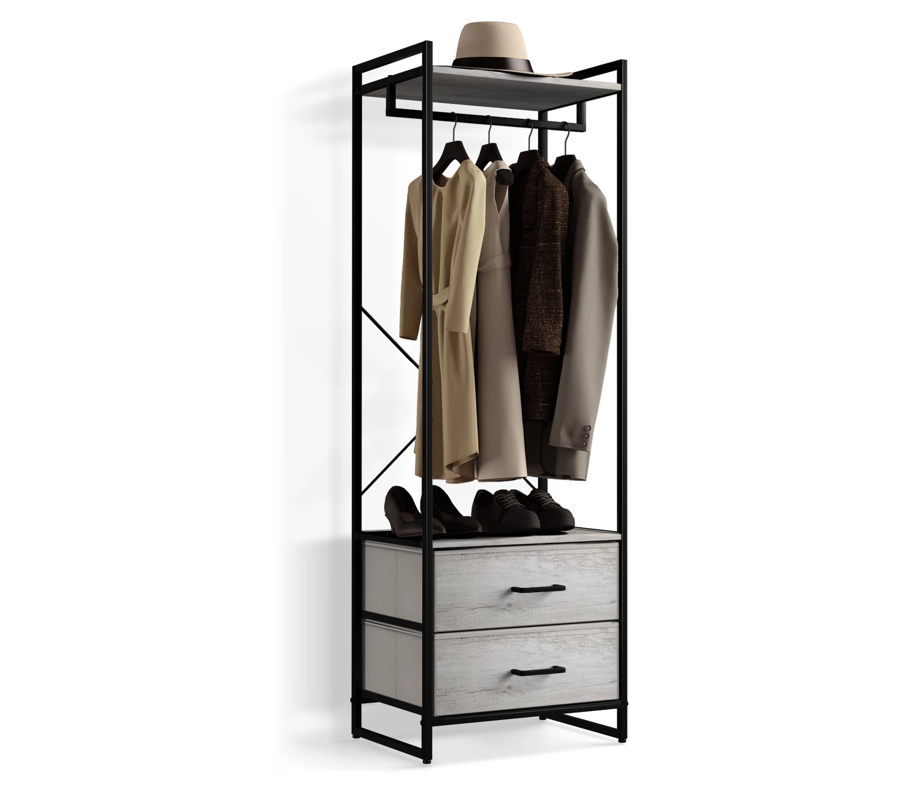 Sorbus Clothing Rack with Drawers