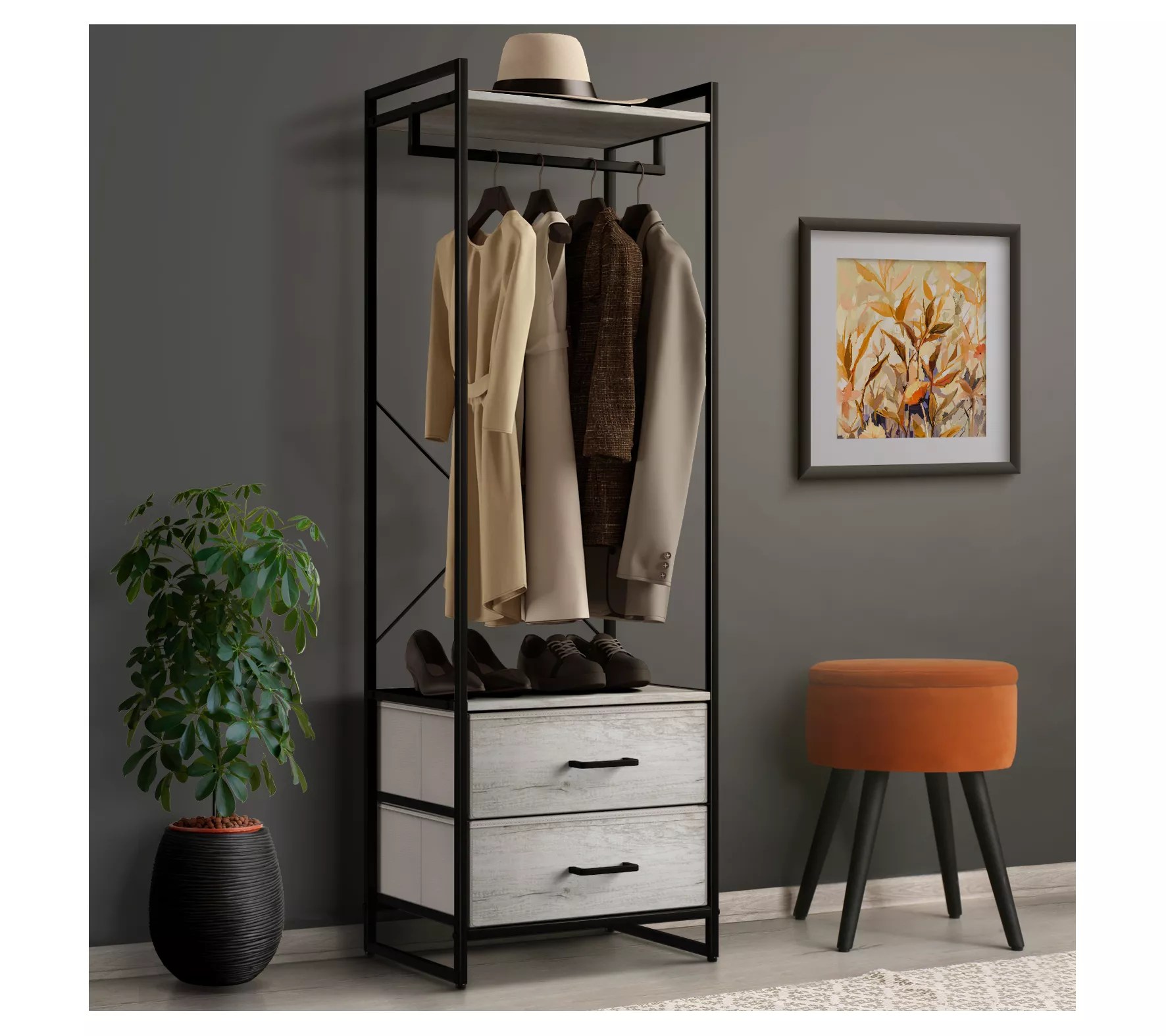 Sorbus Clothing Rack with Drawers