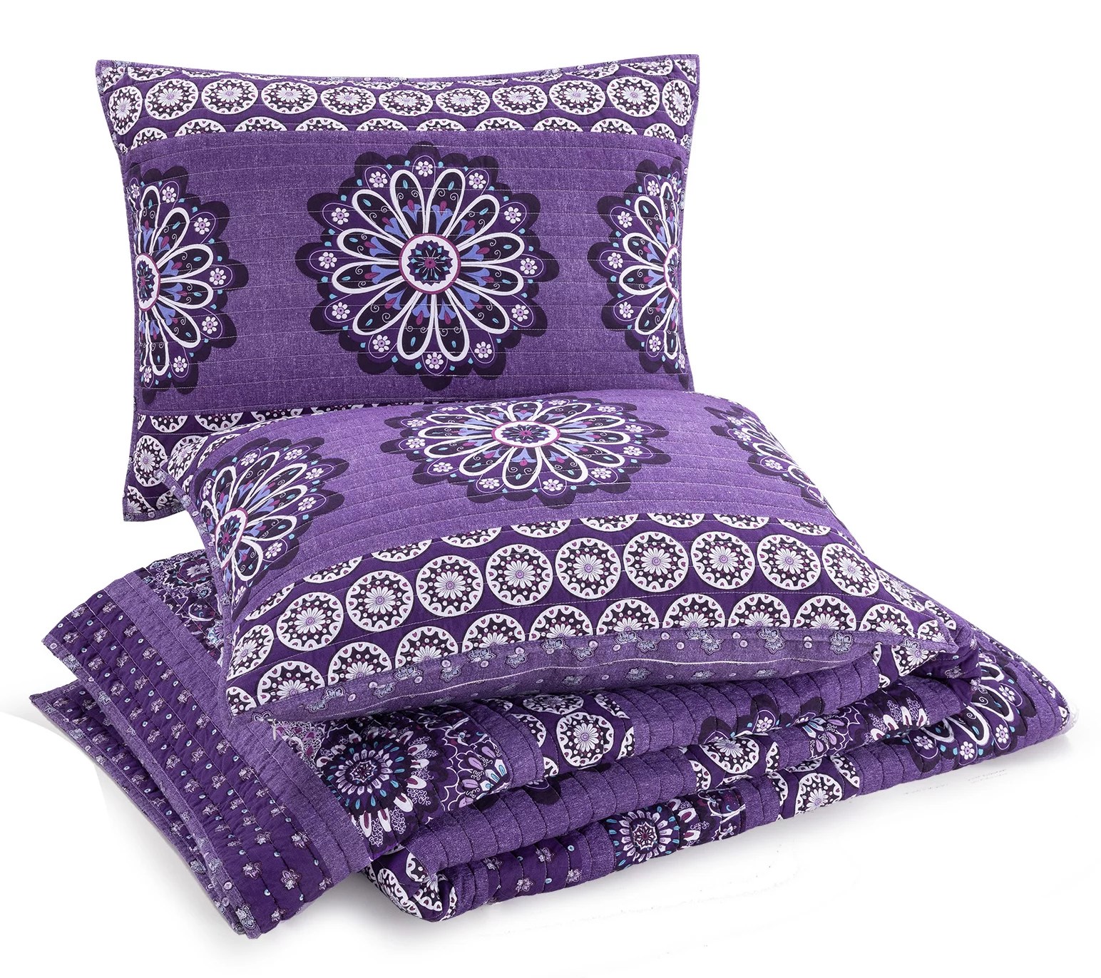 Vera Bradley Tranquil Medallion 3pc Full/Queen Quilt Set