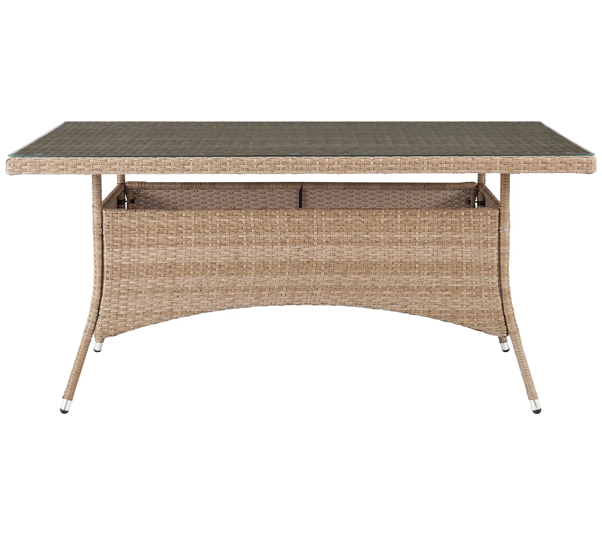 Genoa Patio Dining Table with Glass Top