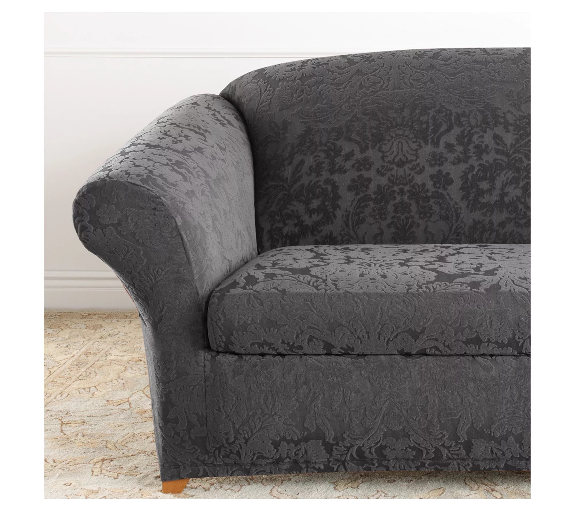 SureFit Stretch Jacquard Damask 2 Piece Sofa Slipcover